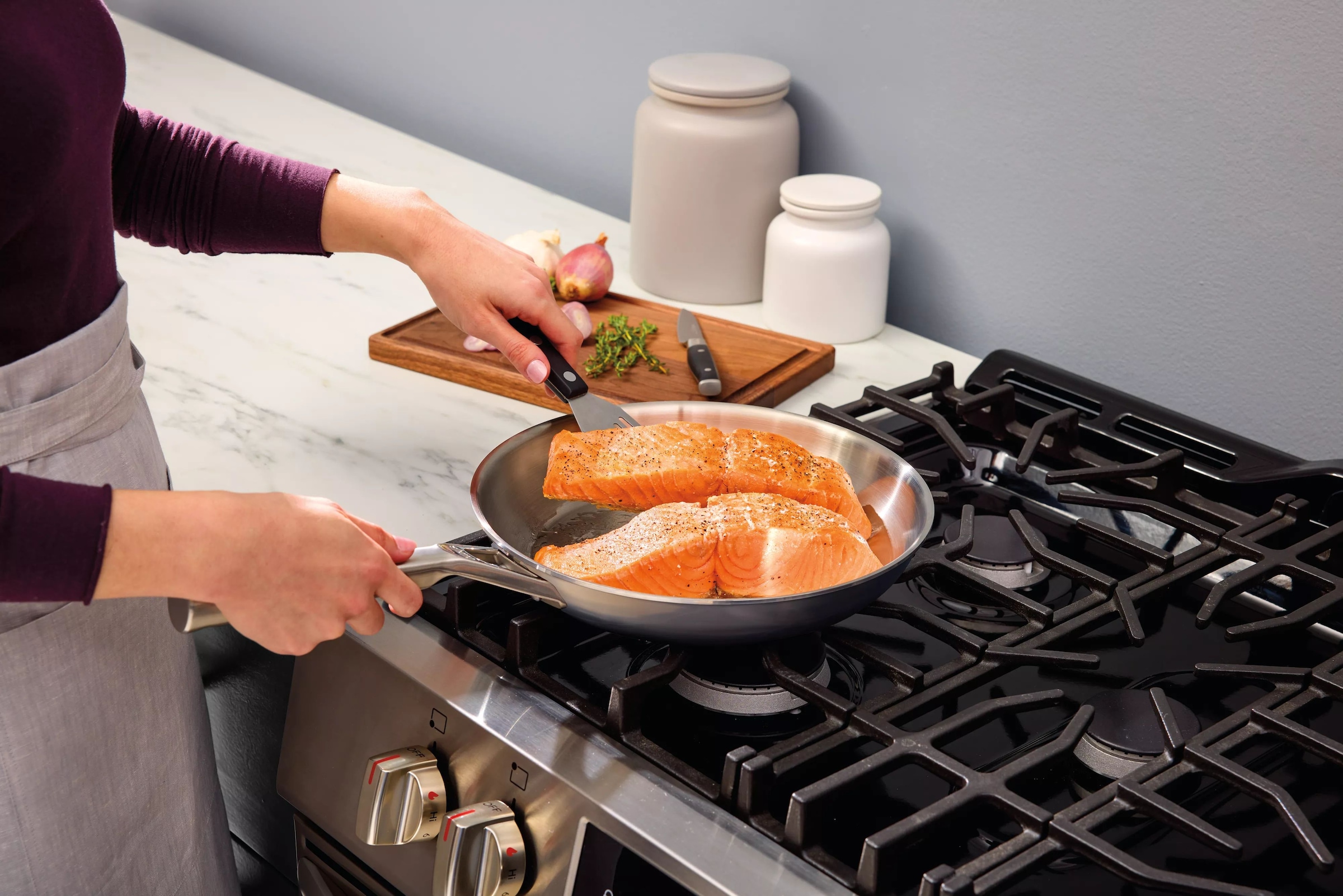 NINJA Bratpfanne »Ninja EverClad Edelstahl-Pfanne  C900DE« Edelstahl 1 Stk. tlg. Entwickelt für den Einsatz unter schwierigsten Kochbedingungen