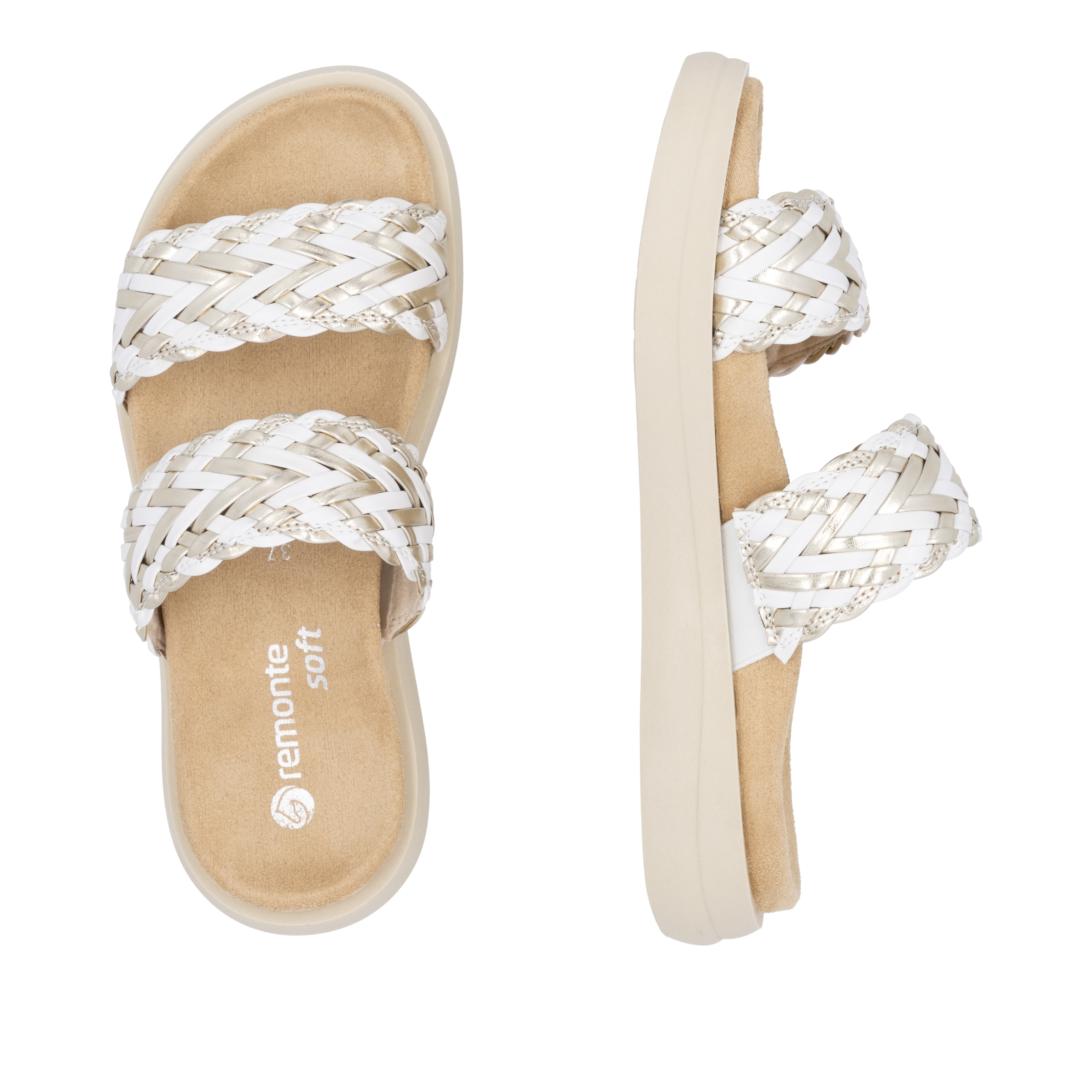 Remonte Pantolette, Plateau, Bequemschuh, Sommerschuh mit Riemchen in Flechtoptik