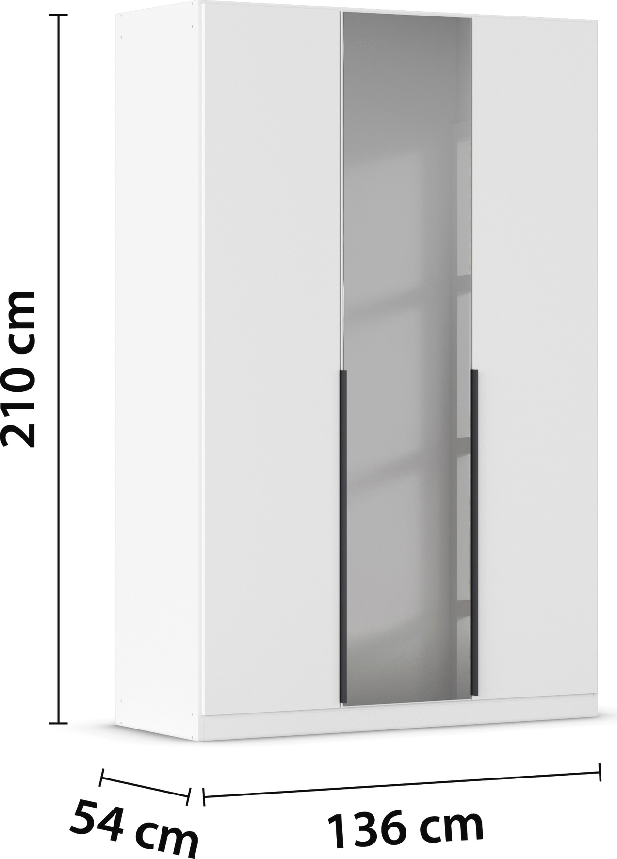 INOSIGN BY RAUCH Drehtürenschrank »Schlafzimmerschrank BESTSELLER Kleiderschrank Schrank Garderobe FERRIS« In 3 Ausführungen BASIC/CLASSIC/PREMIUM, in Breiten 136/181/226/271 cm,  Mitteltüren mit hochwertigem Grauspiegel MADE IN GERMANY