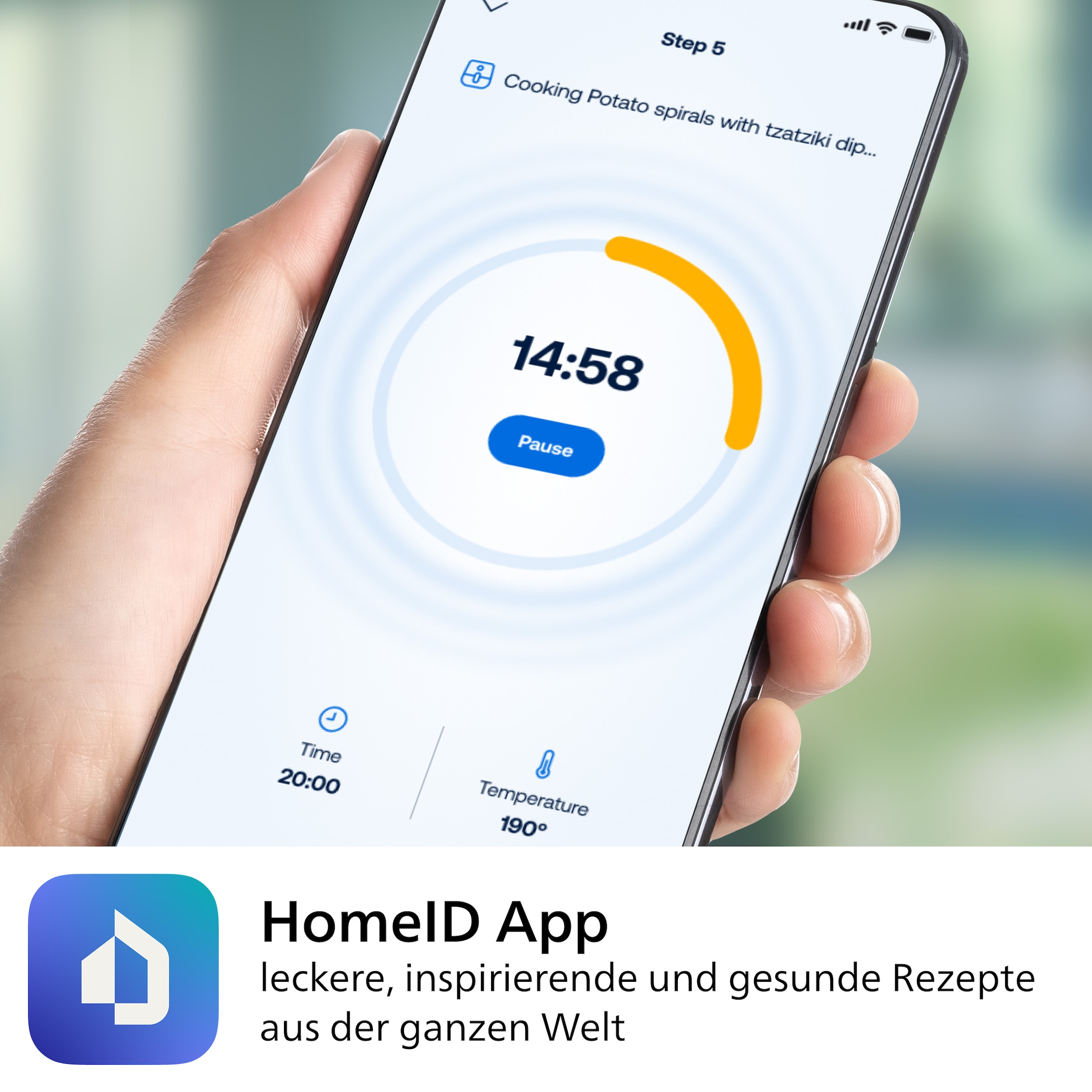 Philips Heißluftfritteuse »Airfryer 2000 NA231/00, mit 6.2L, Sichtfenster«, 1700 W, RapidAir Technologie und 13 Kochfunktionen; Schwarz/Silber