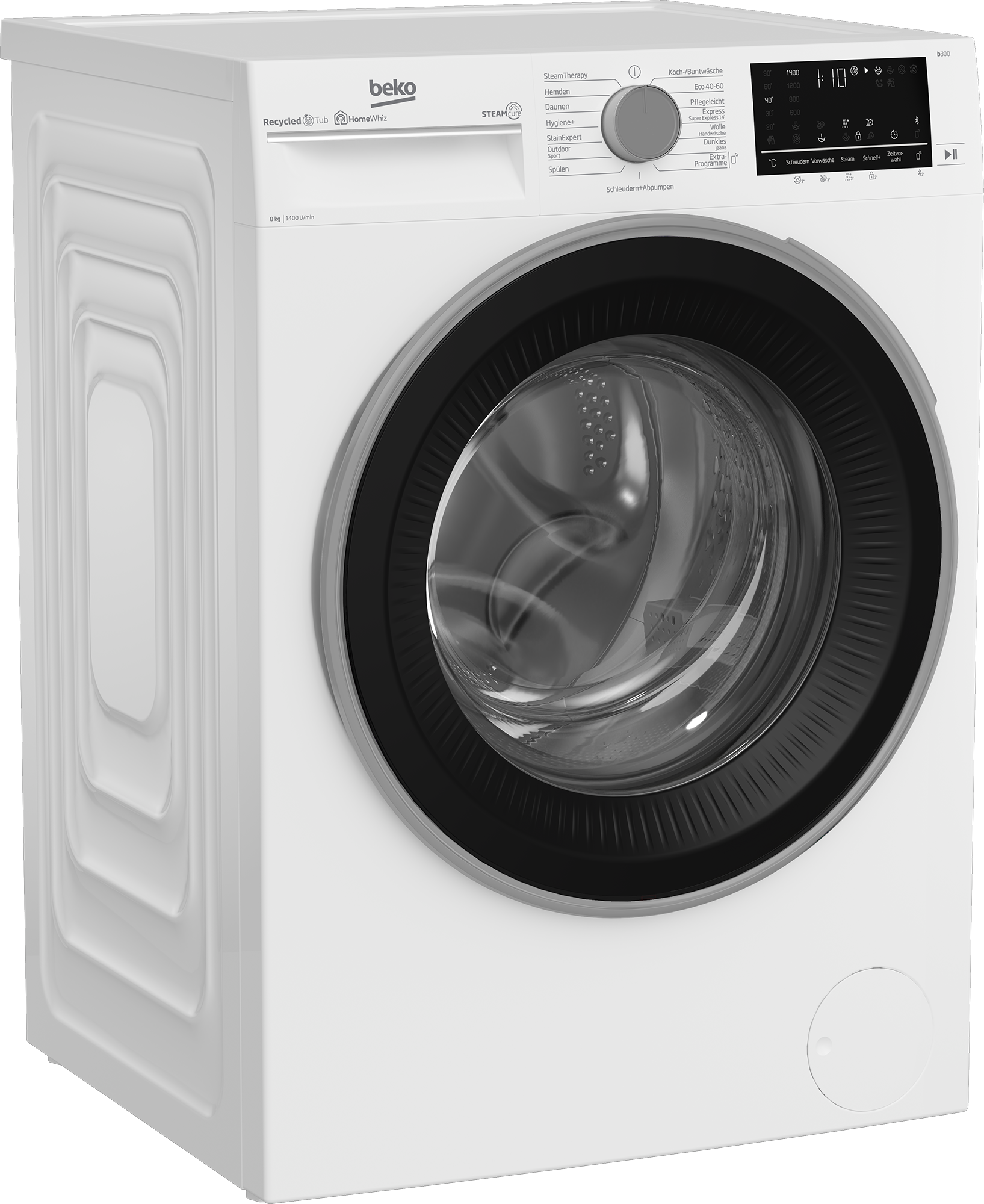 BEKO Waschmaschine, b300, B3WFU58415W1, 8 kg, 1400 U/min, SteamCure - 99% allergenfrei
