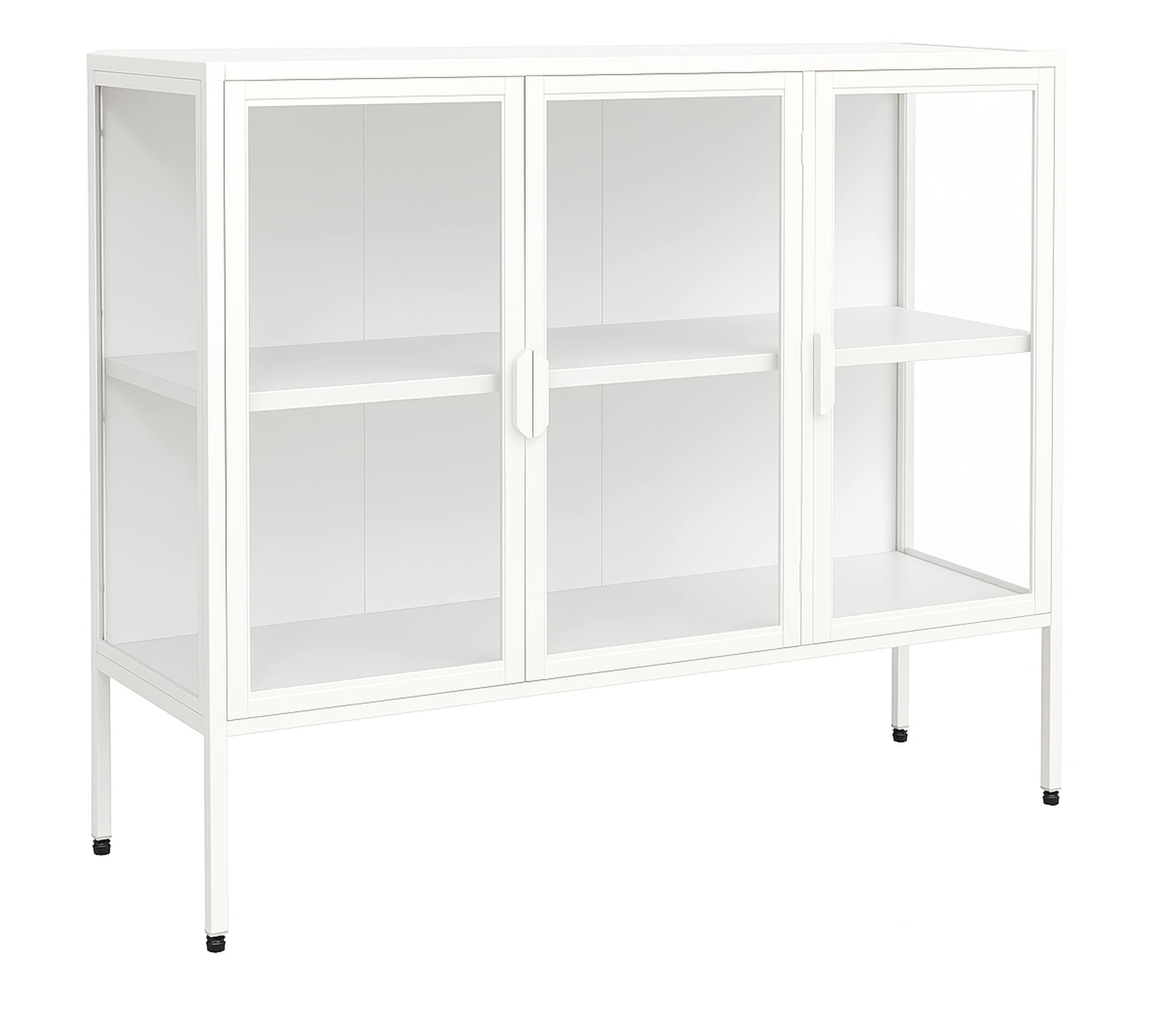 VCM Standvitrine »Stahl Glas Vitrine Sideboard Kommode Floka L« 1 Stk. tlg.