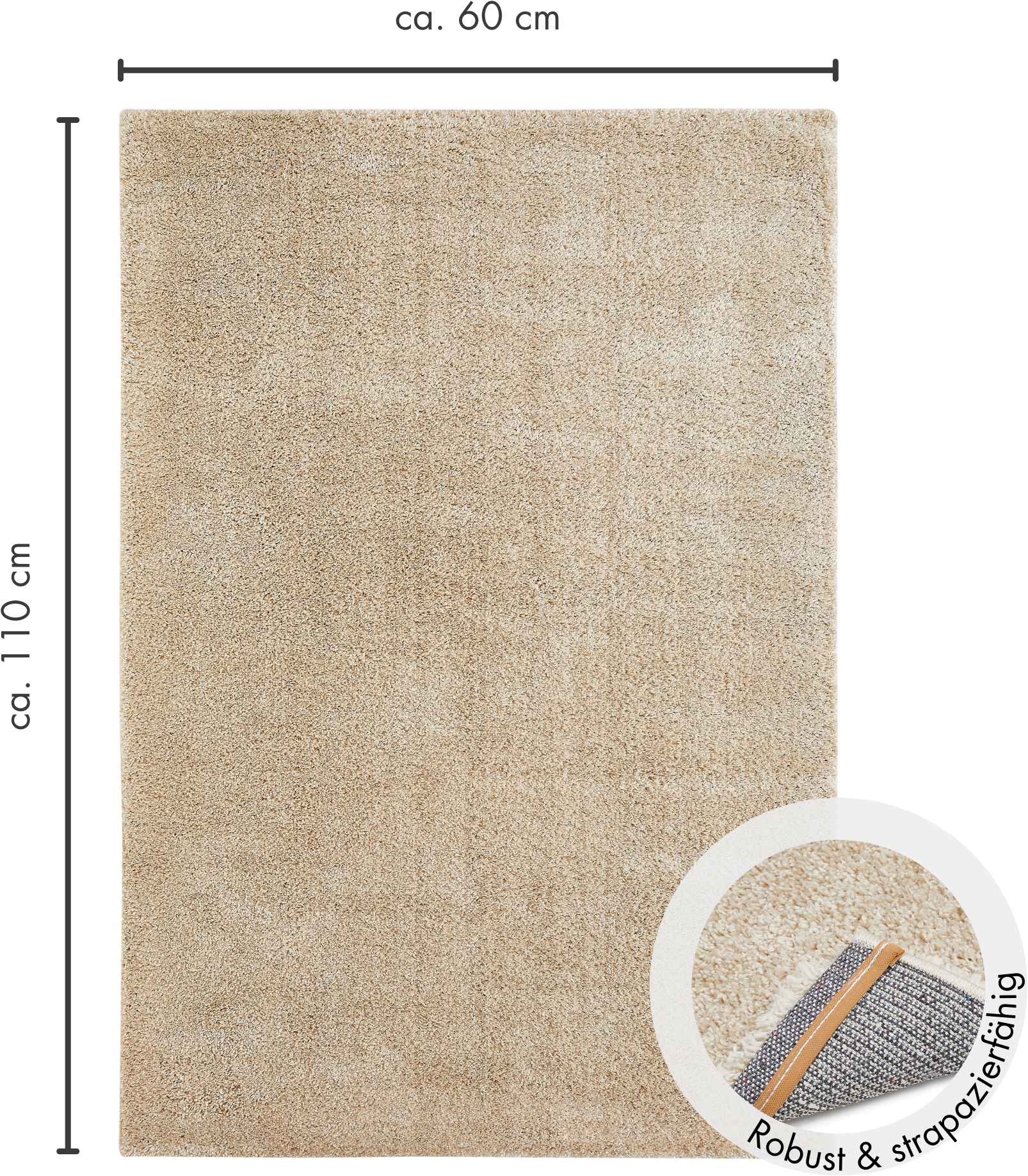 OTTO home Hochflor-Teppich »Canberra« rechteckig 40 mm Höhe Uni Farben, weich & kuschelig, Wohnzimmer, Schlafzimmer