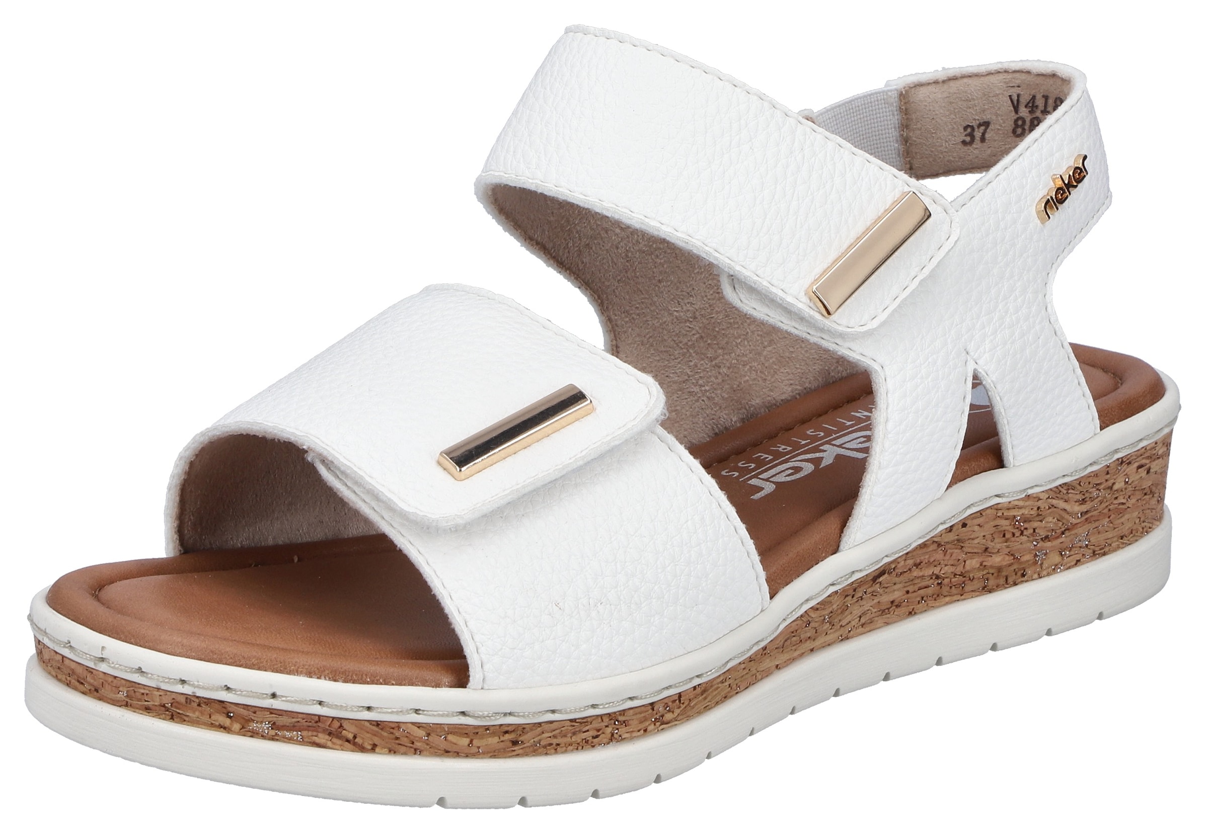 Rieker Sandale  Sommerschuh, Keilsandalette, Plateausandale mit Klett