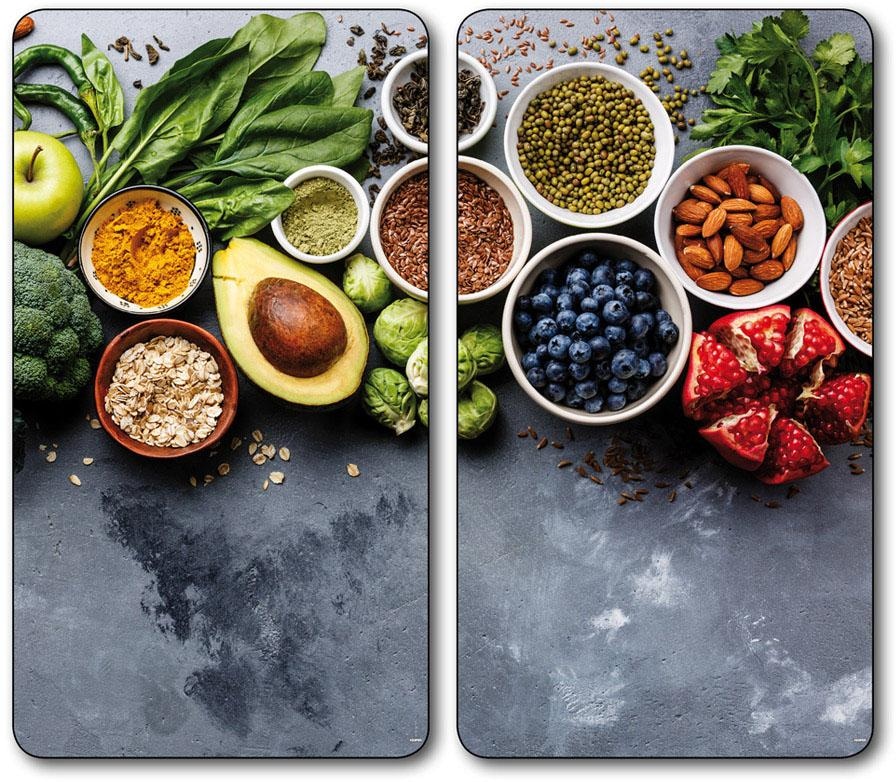 KESPER® Schneide- und Abdeckplatte »Healthy Kitchen, Multi-Glasschneideplatte« zum Schneiden und Abdecken, Maße ca. : 52 x 30 x 0,8 cm