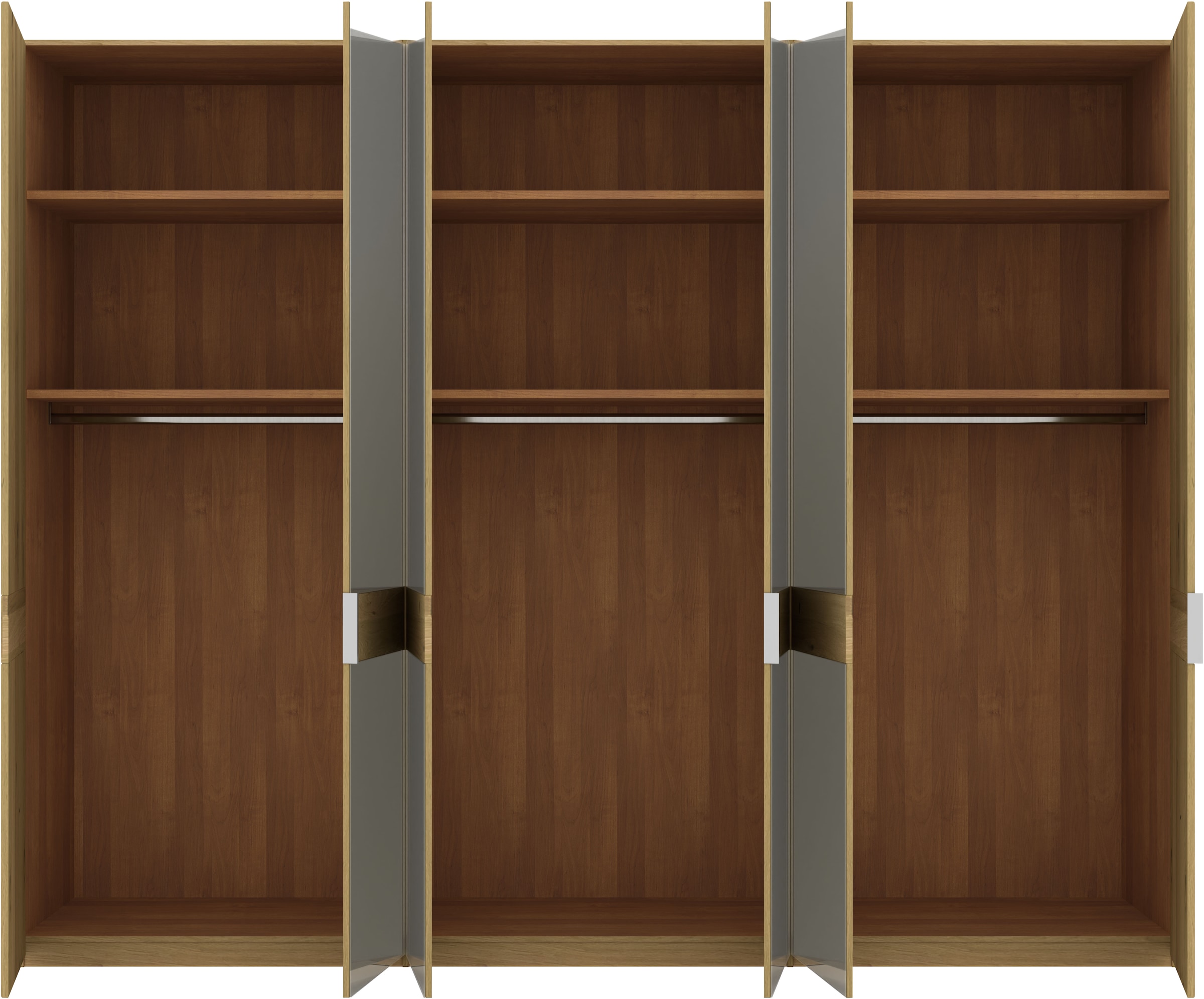 Musterring Drehtürenschrank »Savona, Kleiderschrank, Schrank, Garderobe, teilmassiv Eiche«, (mit Türdämpfern, mit Spiegel oder Glas, extra Böden, MADE IN GERMANY), Türen in Bianco-Eiche massiv, Spiegel-/Glastüren, verschiedene Größen