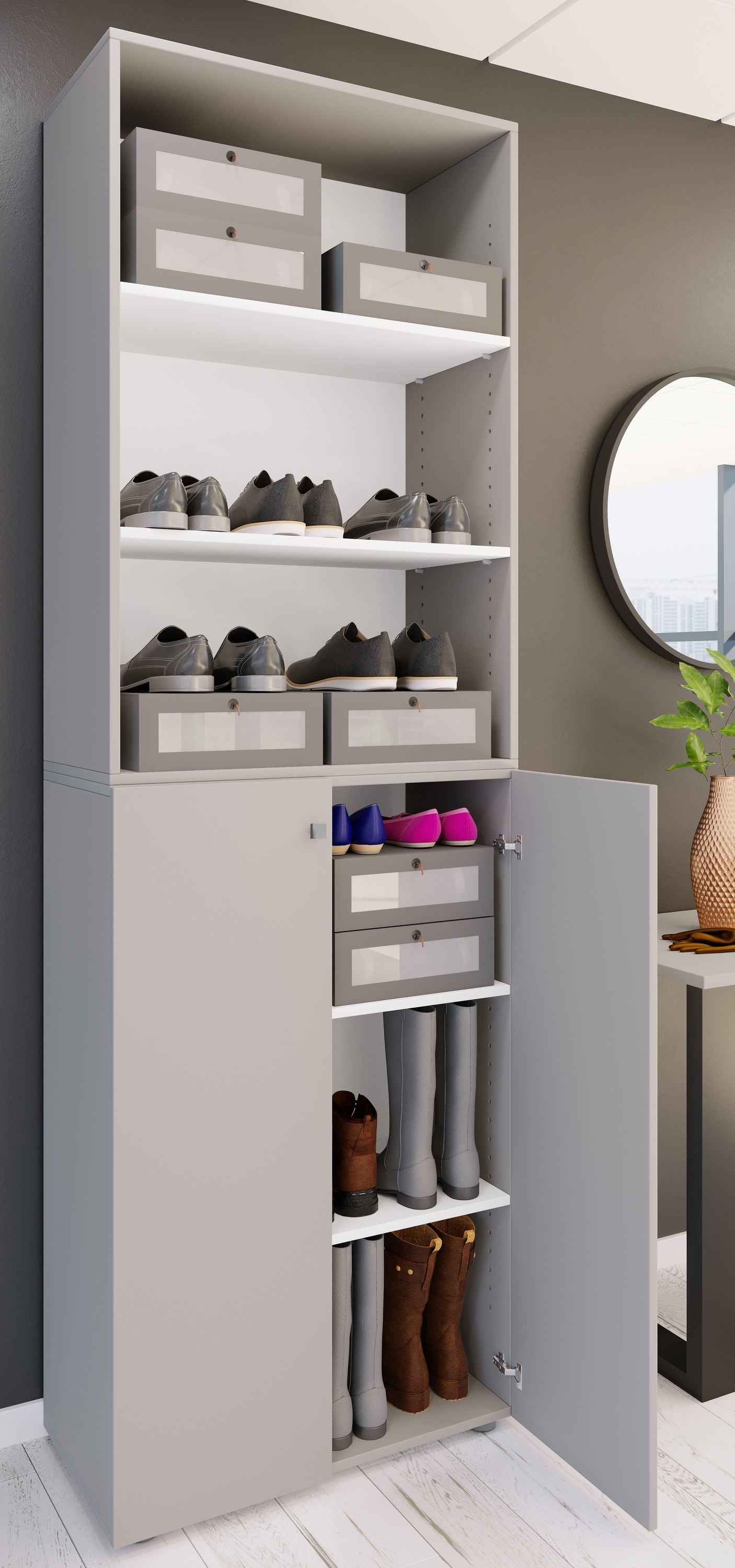 VCM Schuhschrank »VCM XL Holz Großer Schuhschrank Schuhregal Groß Stiefel Dielenmöbel Lona 6 Fächer«, (1 St.)