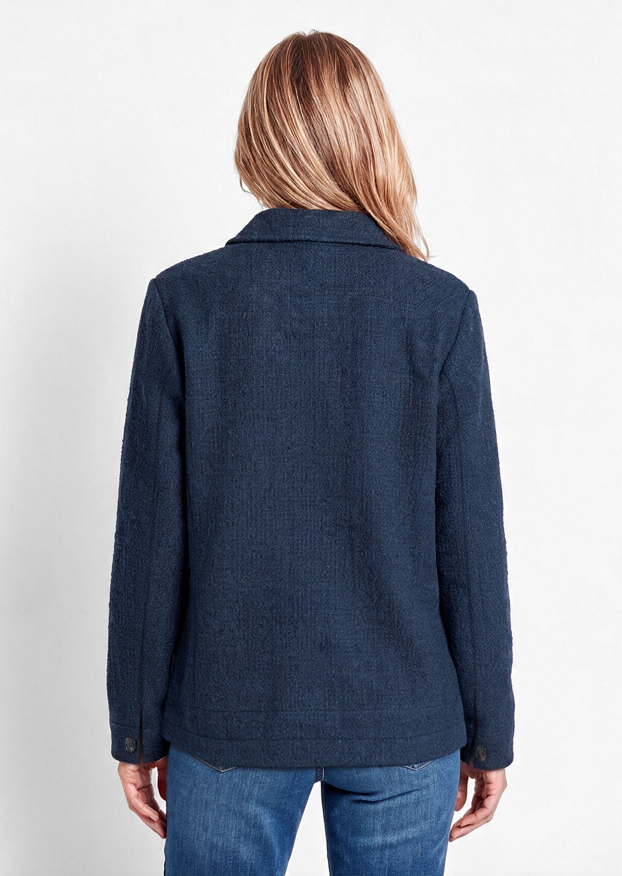 GOLDNER Jackenblazer »Hemdjacke in Bouclé-Optik« aufgesetze Taschen am Vorderteil