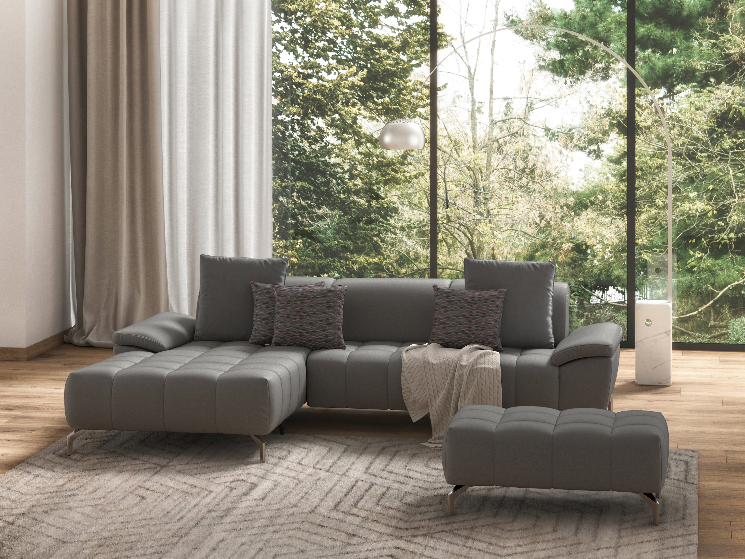 sit&more Ecksofa »Cool L-Form« wahlweise mit Kopfteilverstellung und Vorziehsitz, motorisch