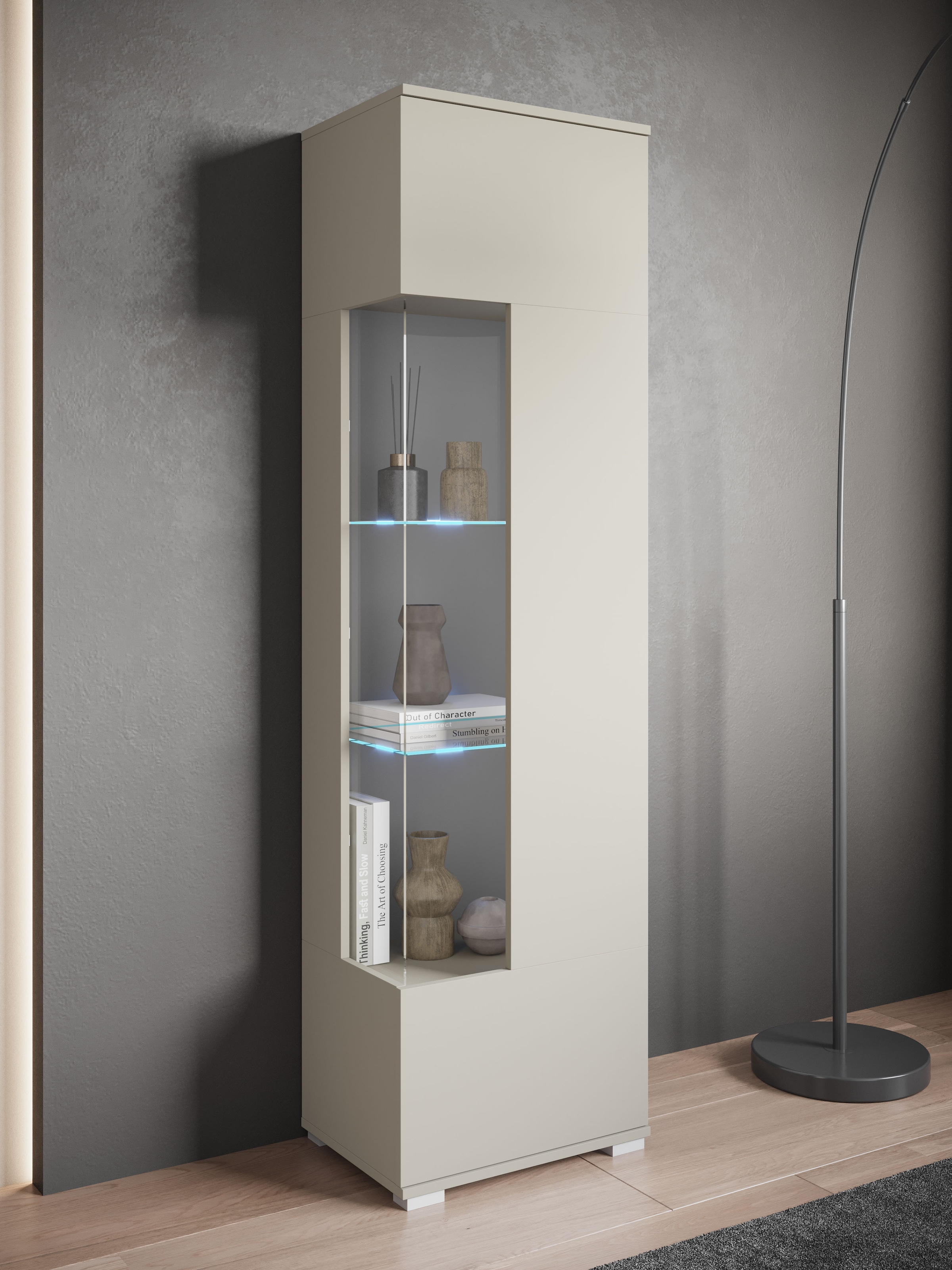INOSIGN Vitrine »Kenia, stehend und hängend, Türanschlag wechselbar«, (1 St.), Vitrineschrank mit Glastüren 160 cm Höhe
