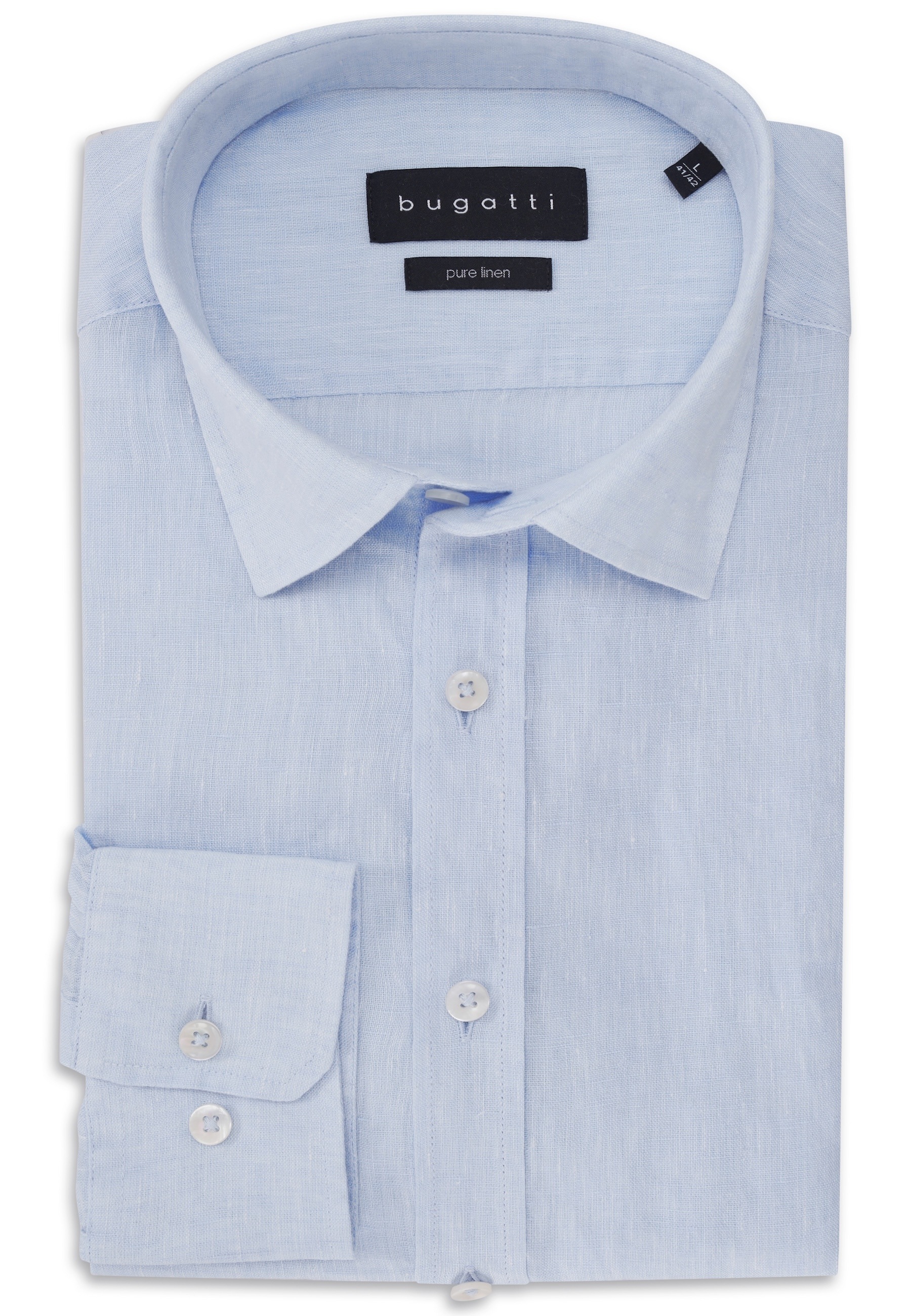 bugatti Leinenhemd »Modern Fit« mit Kentkragen