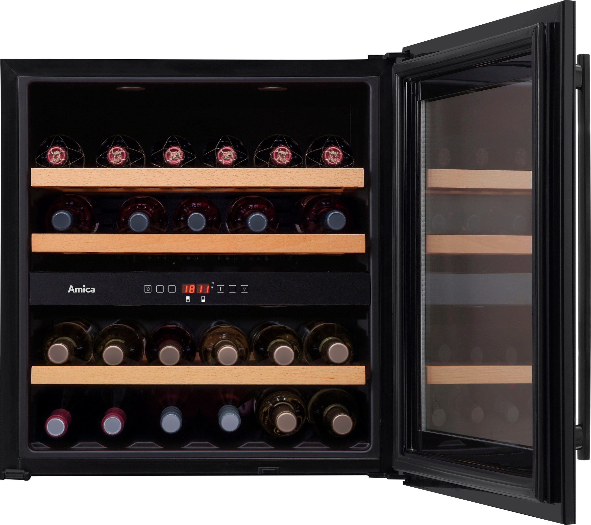 Amica Einbauweinkühlschrank »WCB2K60B36.1 / WK 341 212 S«, für 37 St. Standardflaschen á 075l