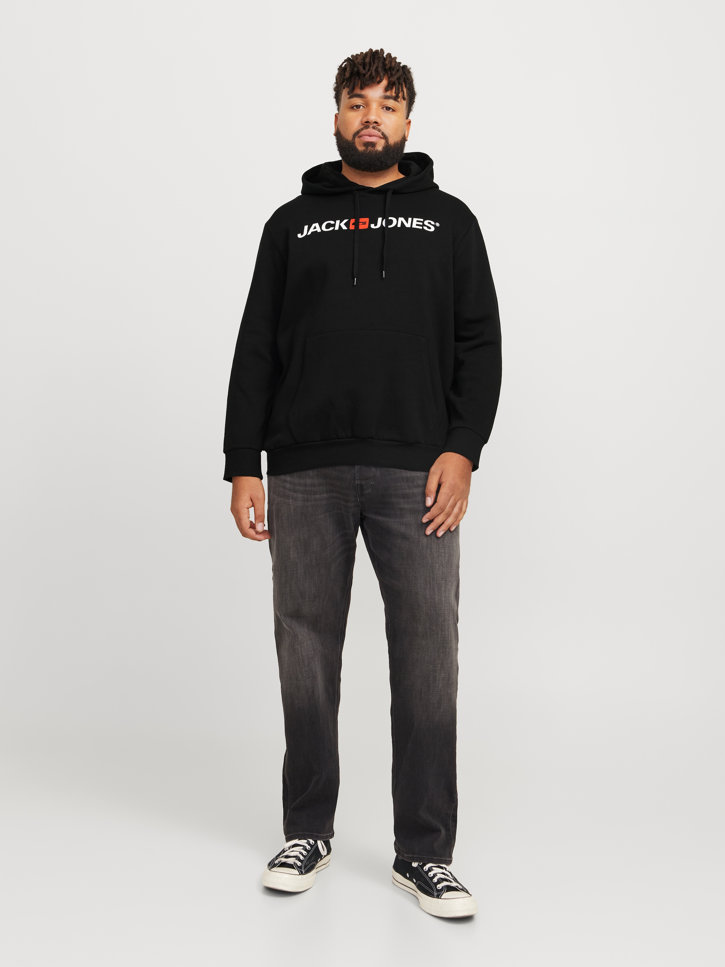 Jack & Jones PlusSize Kapuzensweatshirt »JJECORP OLD LOGO SWEAT HOOD NOOS PLS«, mit Logo Print