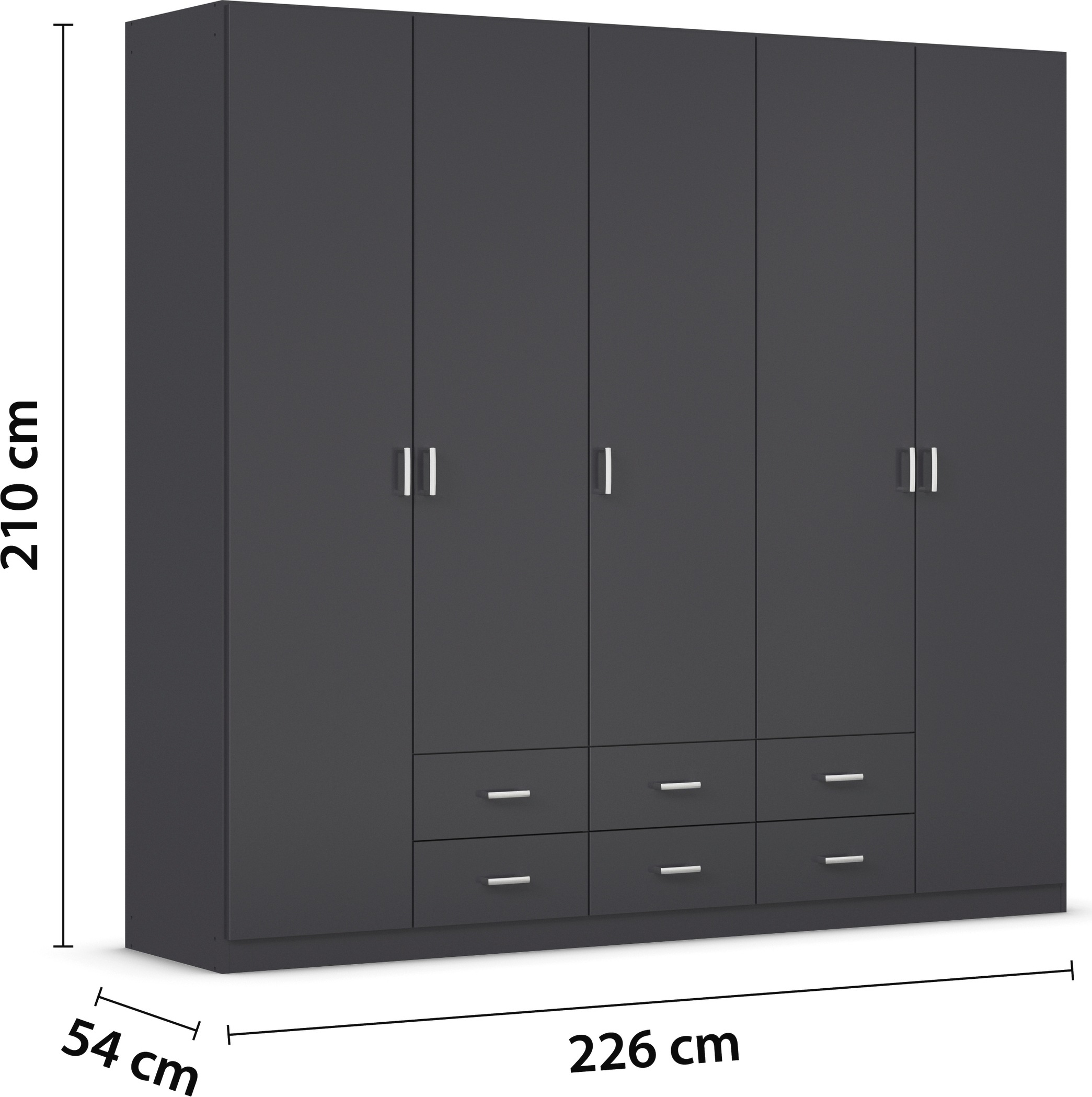 rauch Drehtürenschrank »Kleiderschrank Schrank Garderobe Wäscheschrank GAMMA in 3 Breiten«, mit 6 Schubladen, in schlichtem Design TOPSELLER MADE IN GERMANY
