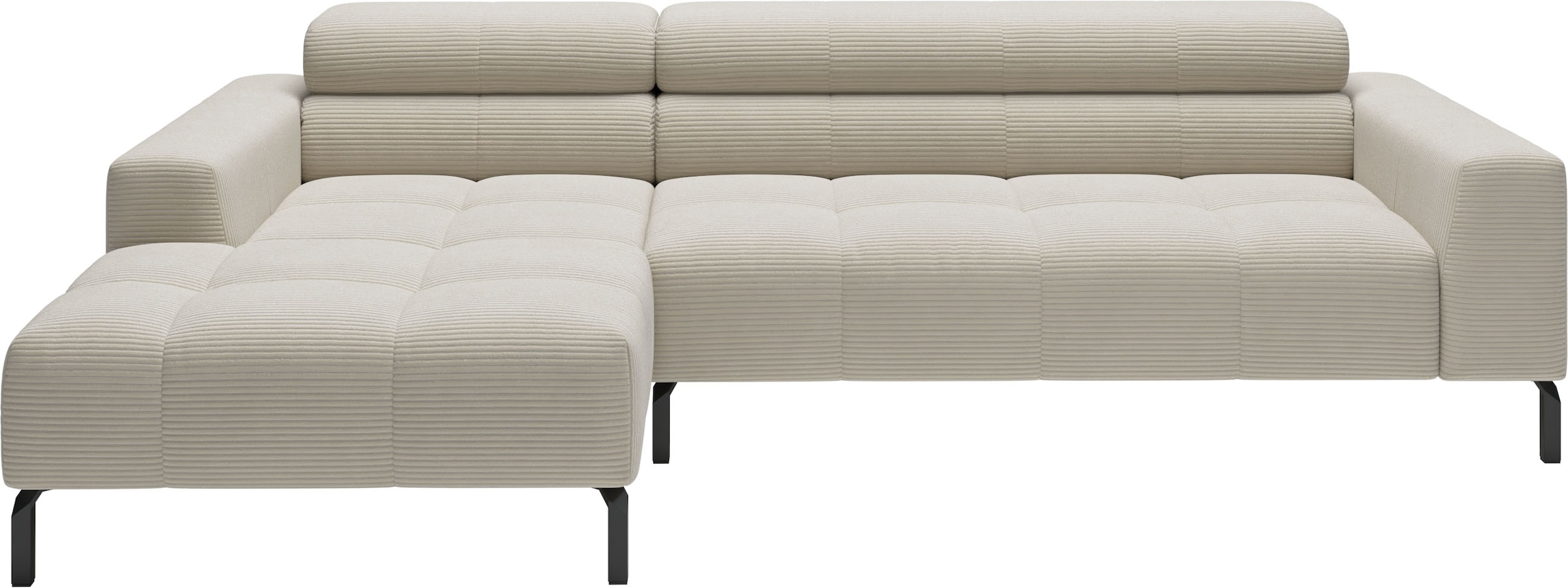 Home affaire Ecksofa »Claya, 258 cm breit, L-Form, Kopfteilverstellung« Moderne Steppung, weicher Polsteraufbau & saugroboterfreundliche Höhe
