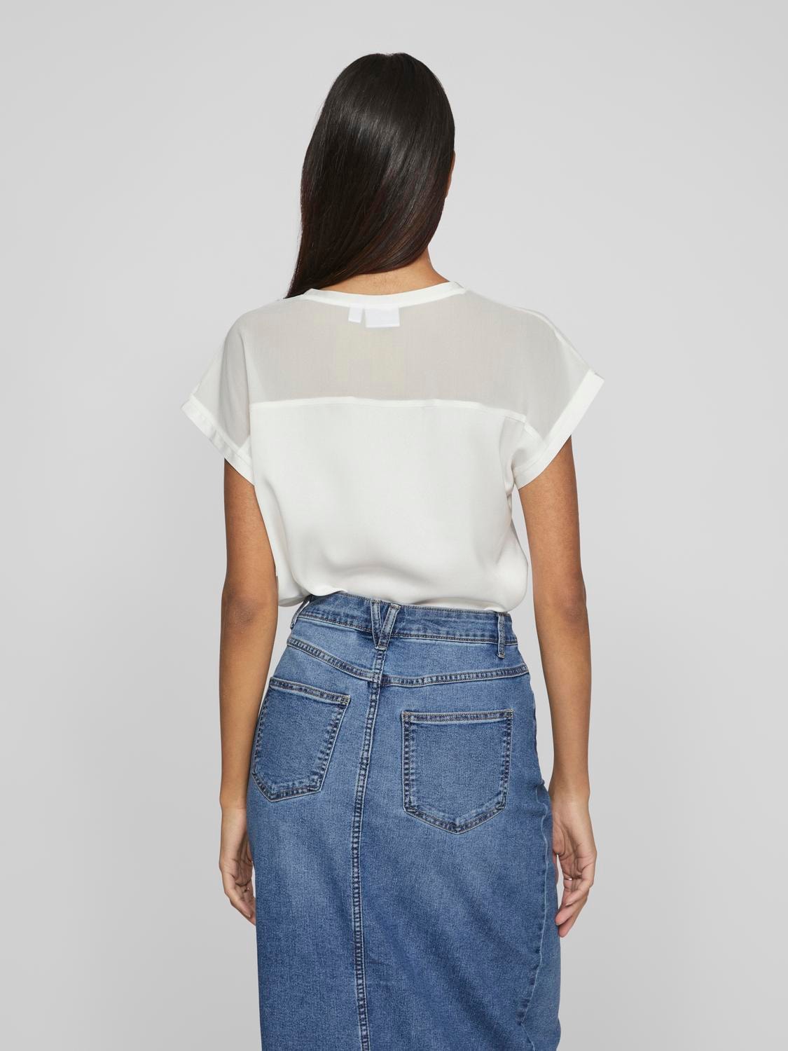 Vila Kurzarmshirt »VIELLETTE O-NECK S/S MESH TOP - NOOS«