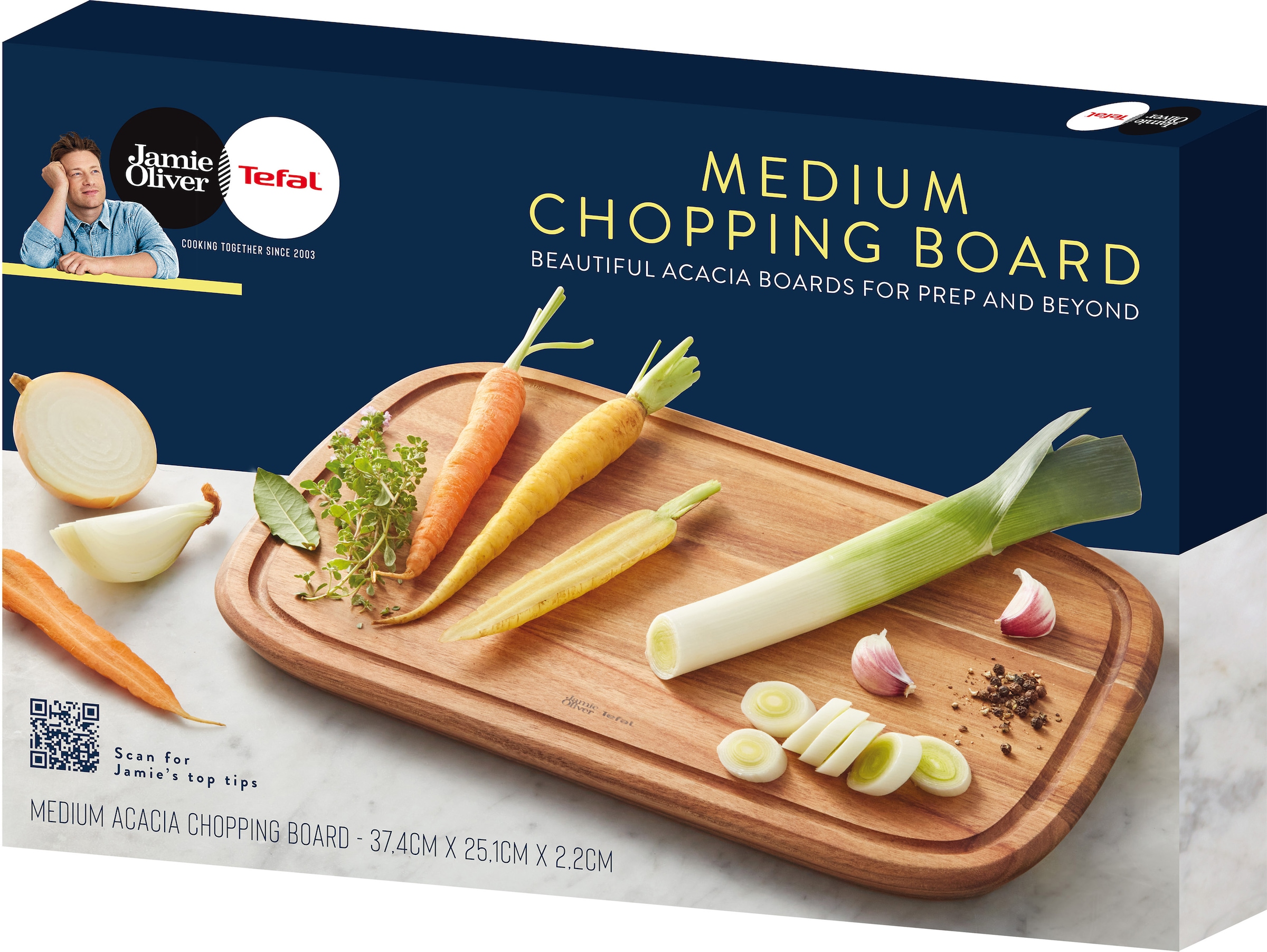 Tefal Schneidebrett »Jamie Oliver«, (1 St.), praktische Saftrille, zum Schneiden und Servieren