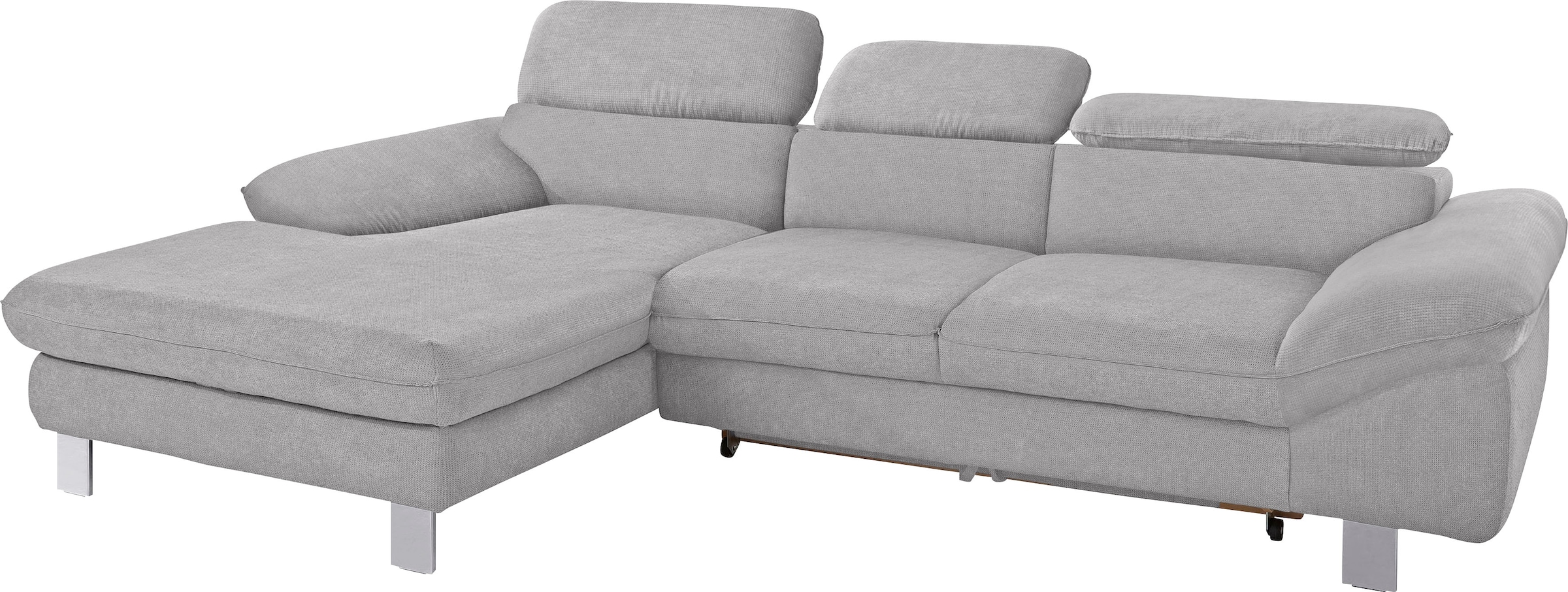 COTTA Polstergarnitur »Driver L-Form«, (Set, 2 tlg.), Set bestehend aus: Ecksofa mit Kopfteilverstellung & Hocker