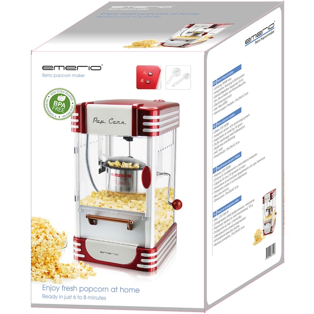 Emerio Popcornmaschine POM-120650 mit 3 Jahren XXL Garantie
