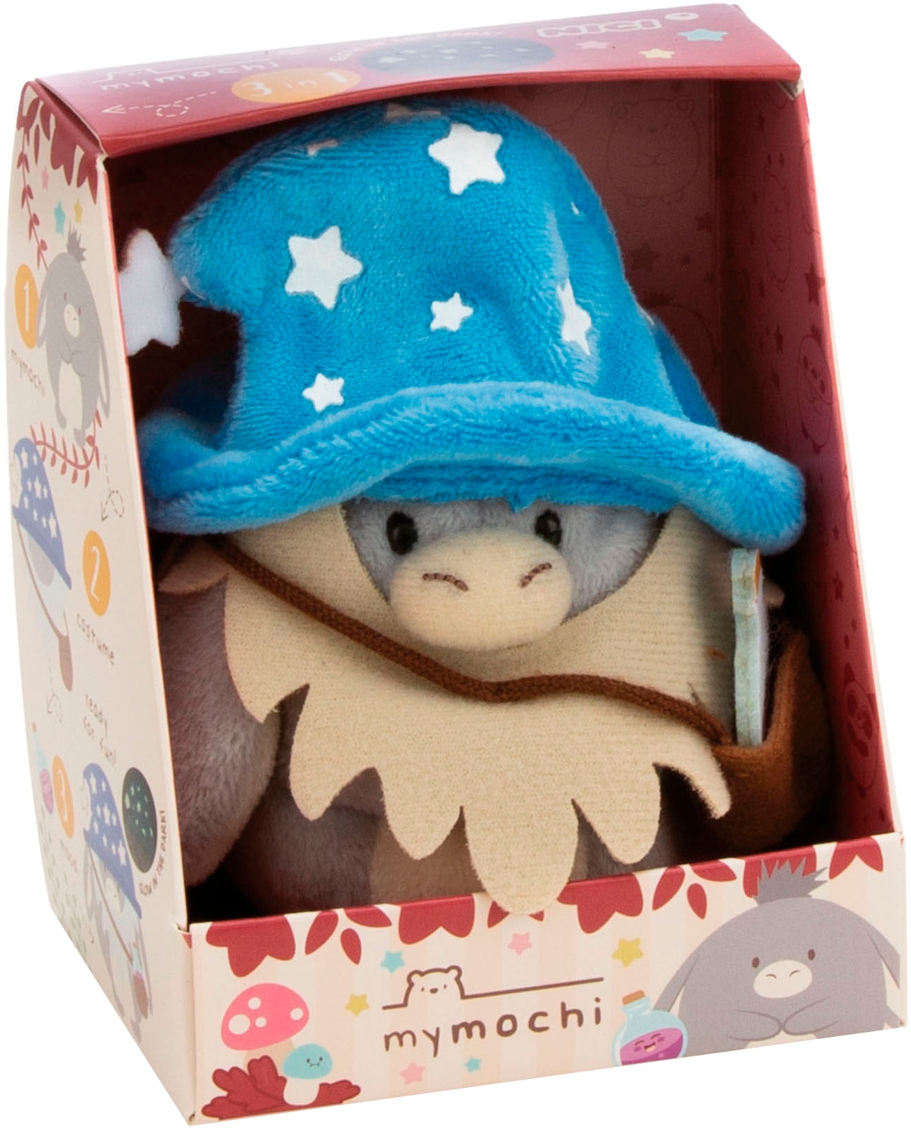 Nici Kuscheltier »mymochi, Set Esel Earl 8 cm mit Zaubertrank und Zaubererkostüm« in Geschenkbox