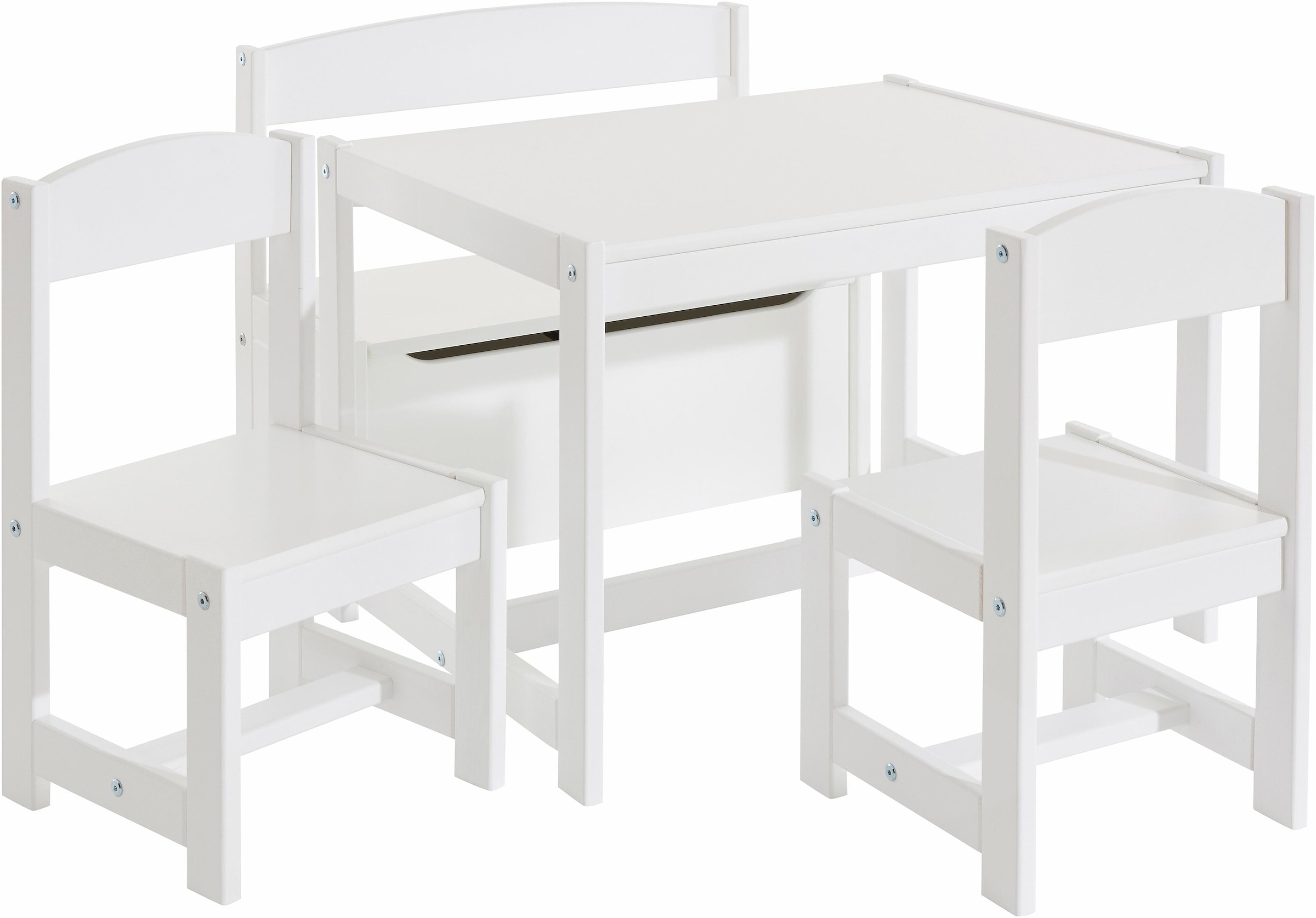 Hoppekids Kindersitzgruppe »MATHILDE«, (Set, 4 tlg.), mit 2 Stühlen, Tisch & Bank mit Stauraum