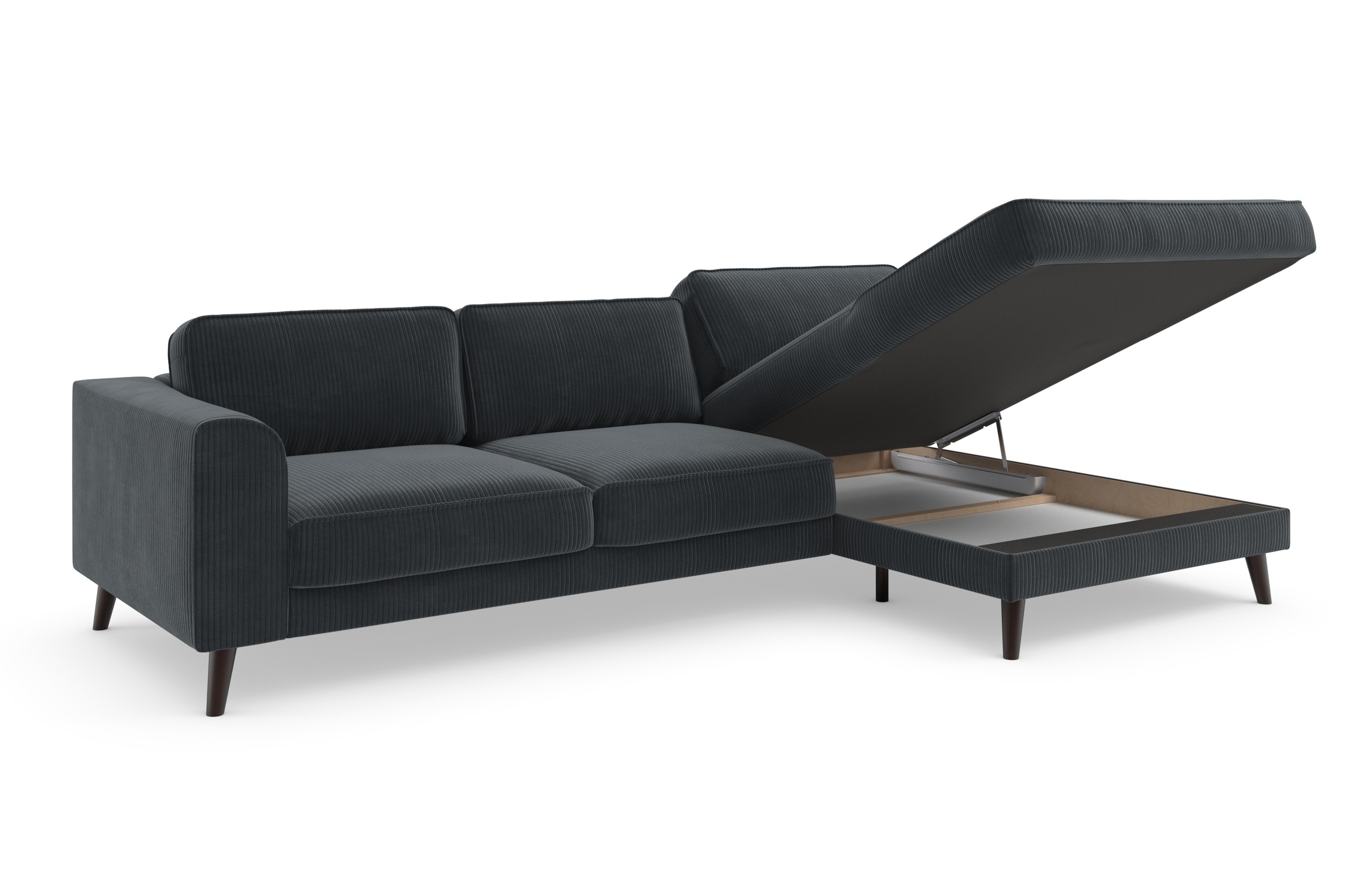 TRENDMANUFAKTUR Ecksofa »Lumber Jack, elegantes Designsofa, zeitlos modern, hoher Sitzkomfort«, wahlweise mit Bettfunktion u. Bettkasten, L-Form