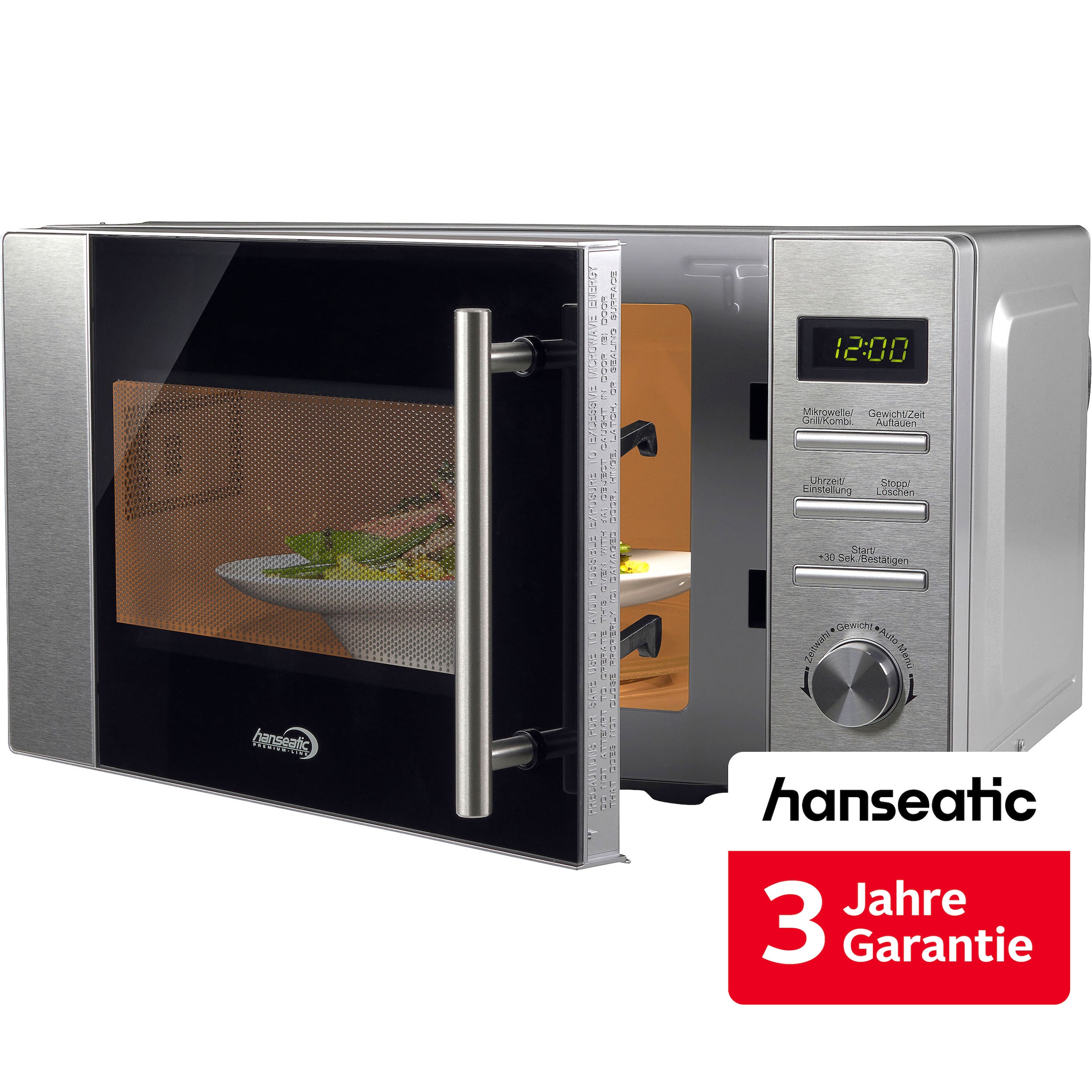 Hanseatic Mikrowelle "656920" Grill 800 W inkl. 3 Jahre Herstellergarantie