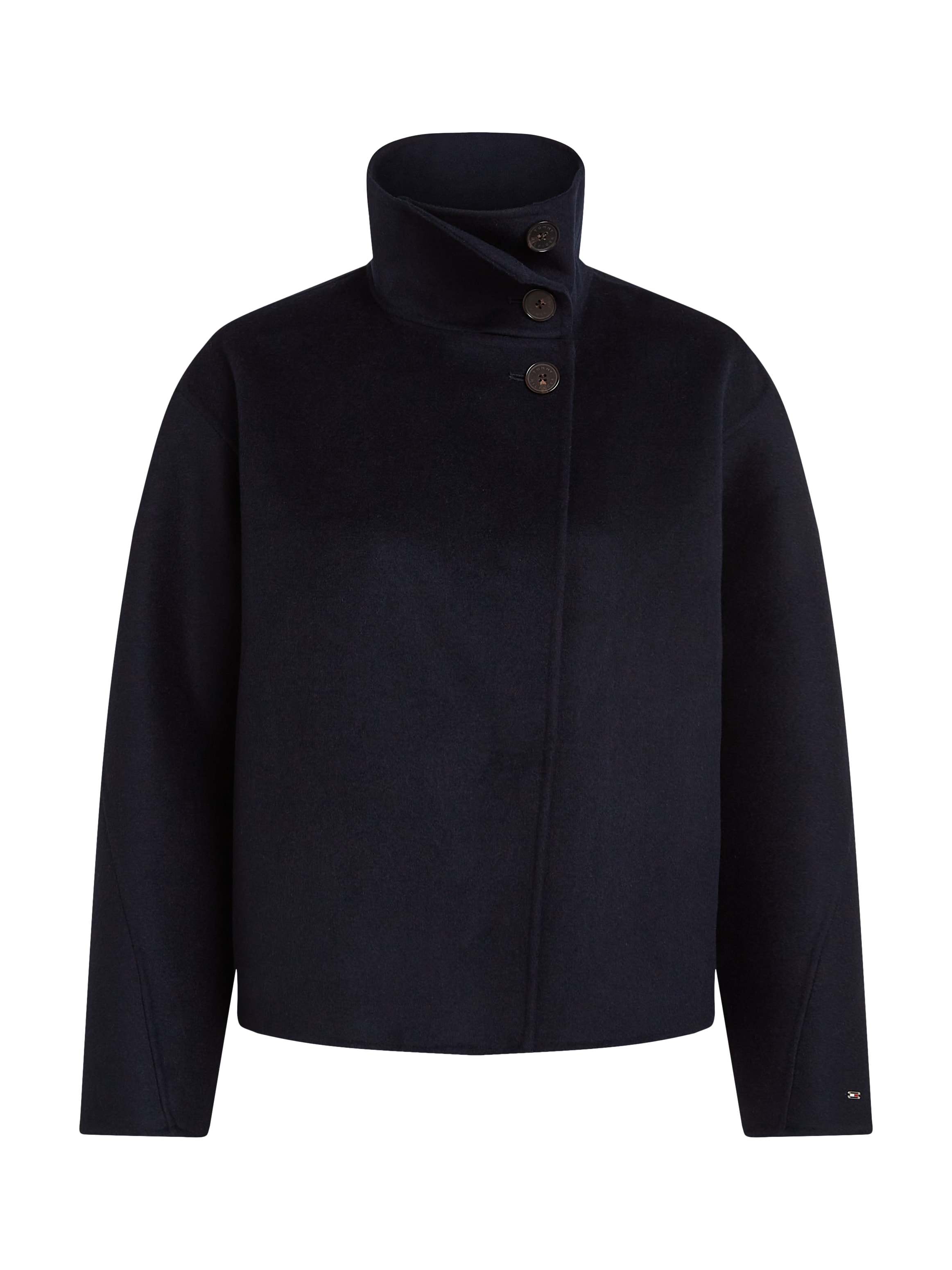 Tommy Hilfiger Outdoorjacke »DF WOOL BLEND FUNNEL JACKET«, mit hochschließendem Kragen