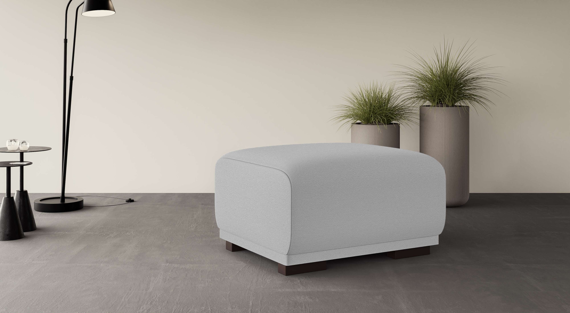 Home affaire Polsterhocker »BORNHOLM, kleiner Hocker passend zur Serie, Maße B/T/H: 61/72/46 cm« mit Wellenfederung, in hochwertiger Verarbeitung