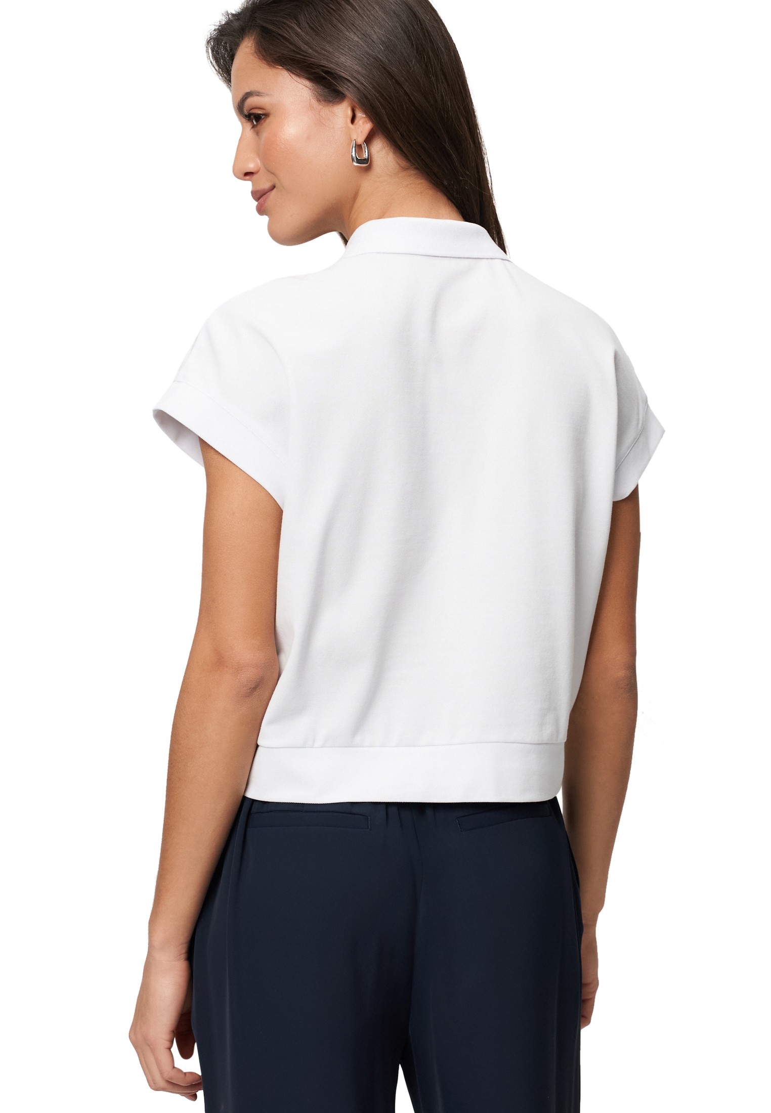 Zero Kurzarmshirt »Poloshirt mit Pailletten«