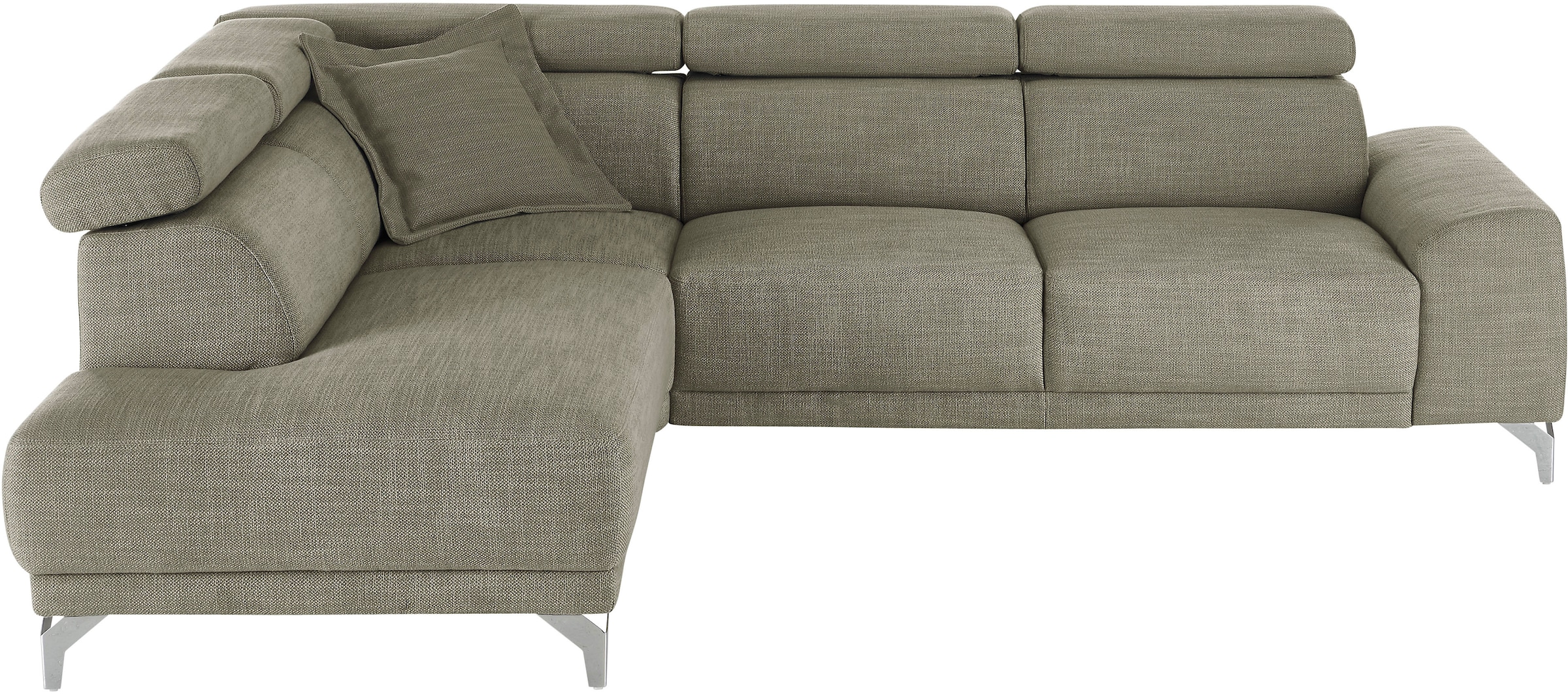 3C Candy Ecksofa »Greve Sofa immer mit manuelle Kopfteilverstellungen, modern, elegant« wahlweise motorischer Sitzvorzug, bequem und zeitlos, L-Form