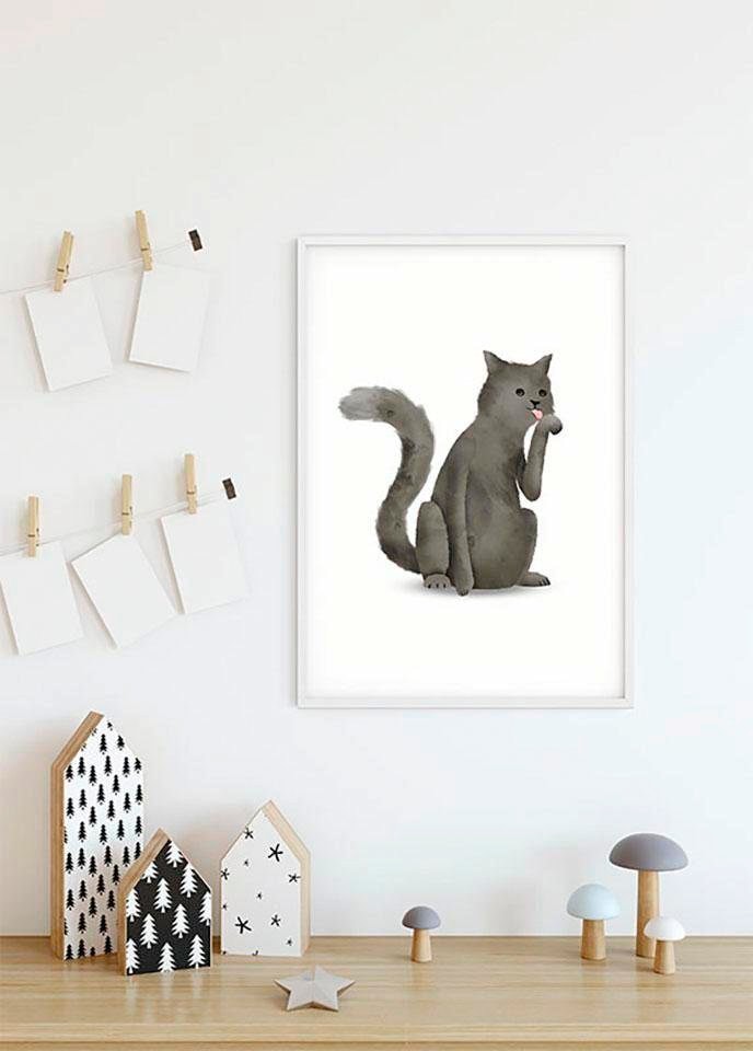 Komar Poster »Cute Animal Jahren online Garantie Schlafzimmer, kaufen Cat«, Tiere, St.), mit | (1 XXL Kinderzimmer, Wohnzimmer 3