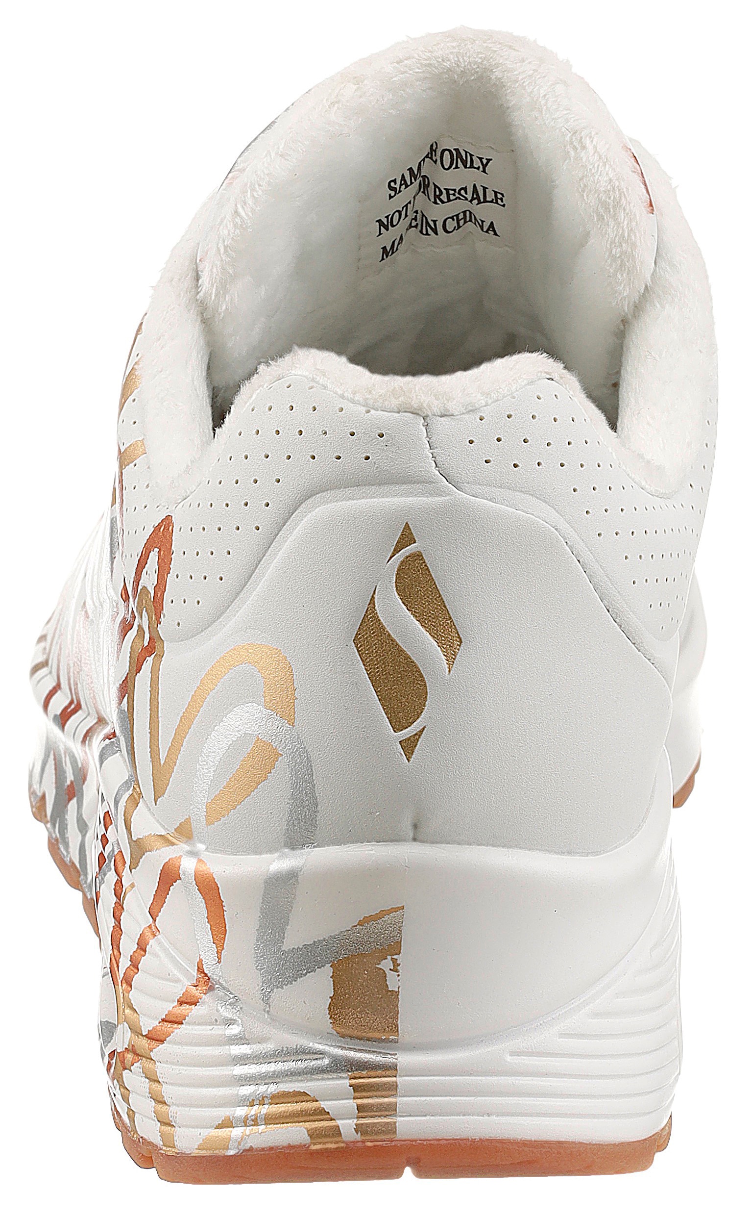Skechers Sneaker »UNO - METALLIC LOVE«, Freizeitschuh, Halbschuh, Schnürschuh mit trendigen Metallic-Print
