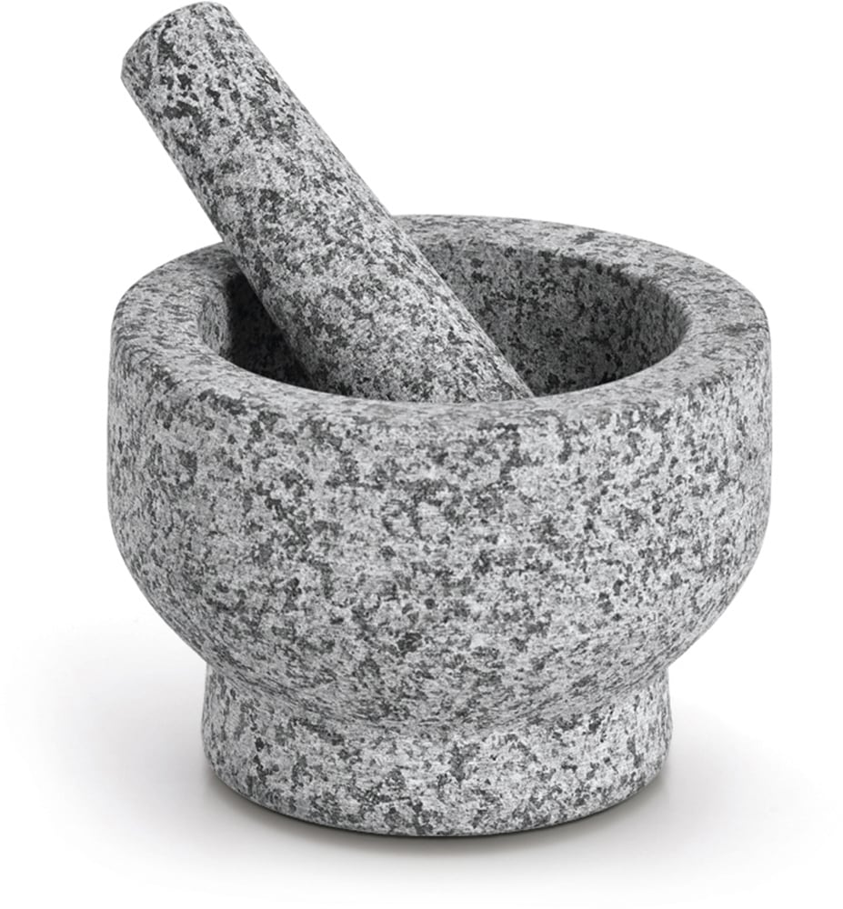 Zeller Mörser & Stößel-Set Granit grau 14 x 10 x 14 cm
