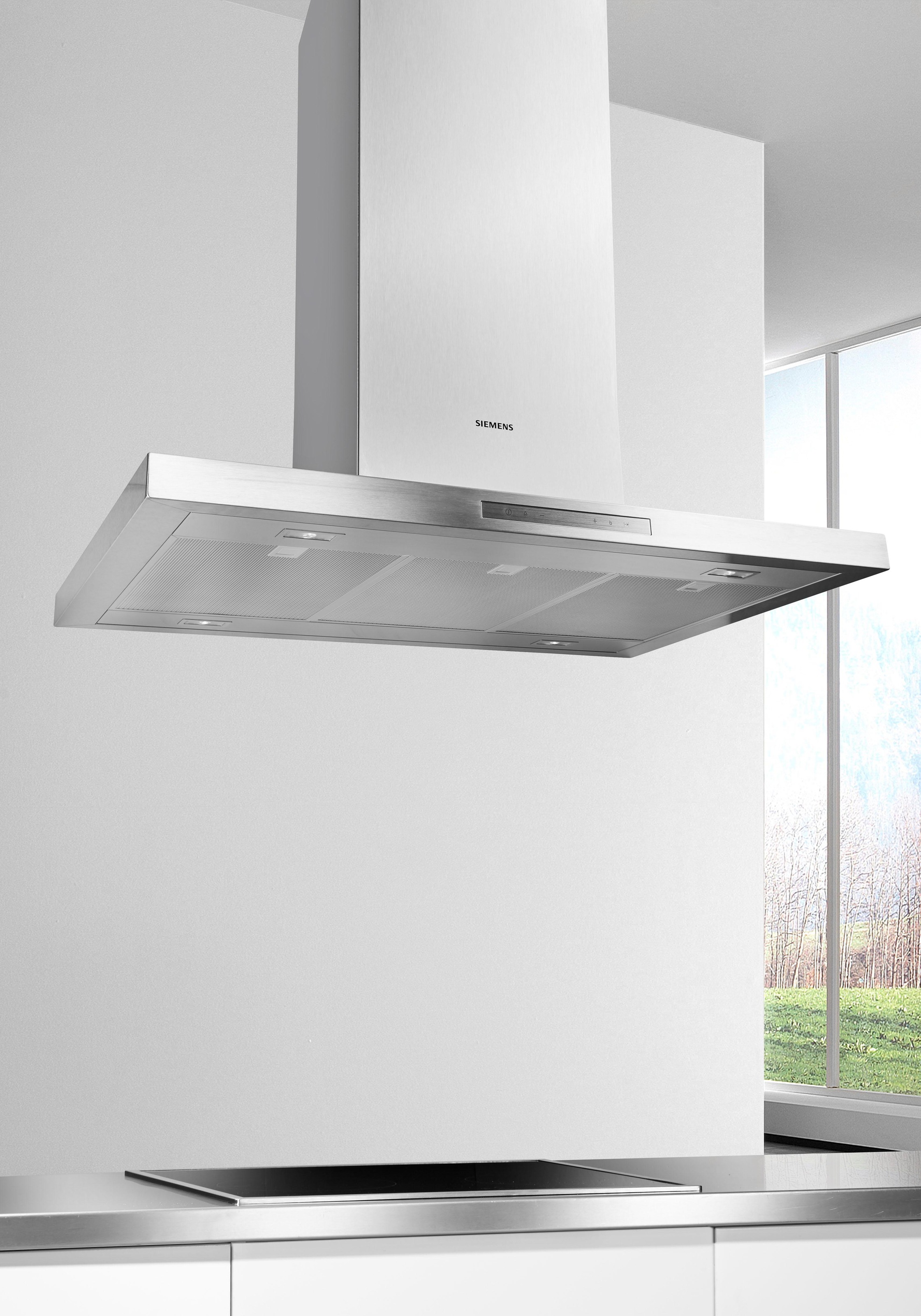 SIEMENS, Inselhaube »LF97BCP50« Serie iQ500, edelstahlfarben, Beeindruckende Absaugleistung (726 m³/h) zur effizienten Beseitigung von Gerüchen und 