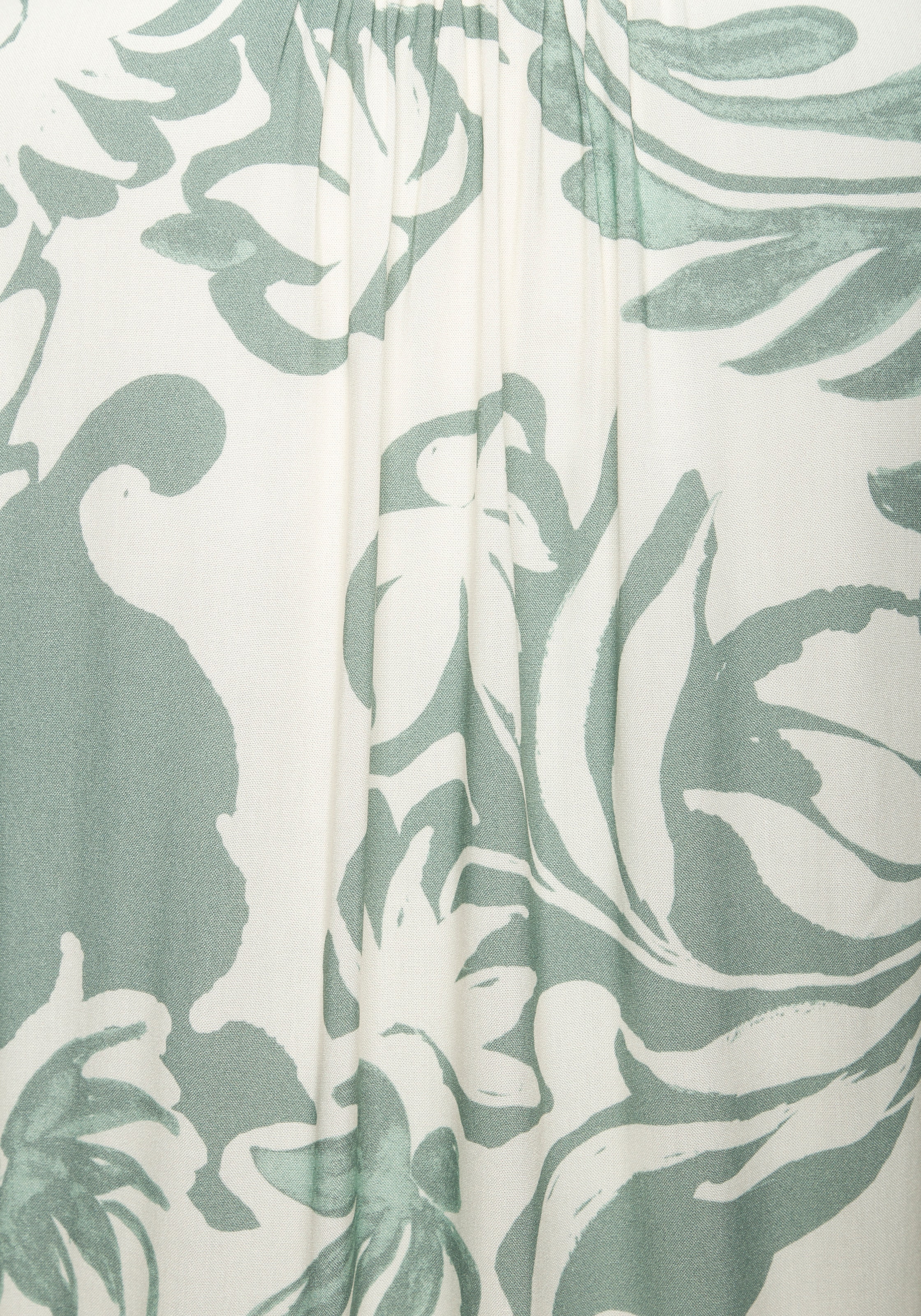 Vivance Tunikakleid »im sommerlichen Boho-Stil mit Volant aus Viskose-Webware« Ohne Taschen luftiges Sommerkleid mit 3/4 Ärmeln, Strandkleid, Longbluse