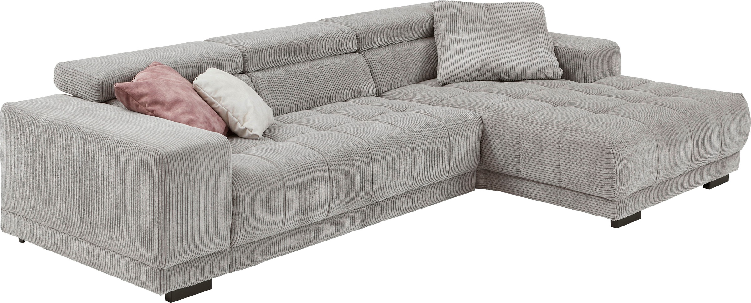 Die PlanBar Ecksofa »MP-IN15053 L-Form schmaler Schenkel« mit Kopfteilverstellung, wahlweise mit manueller Vorziehbank