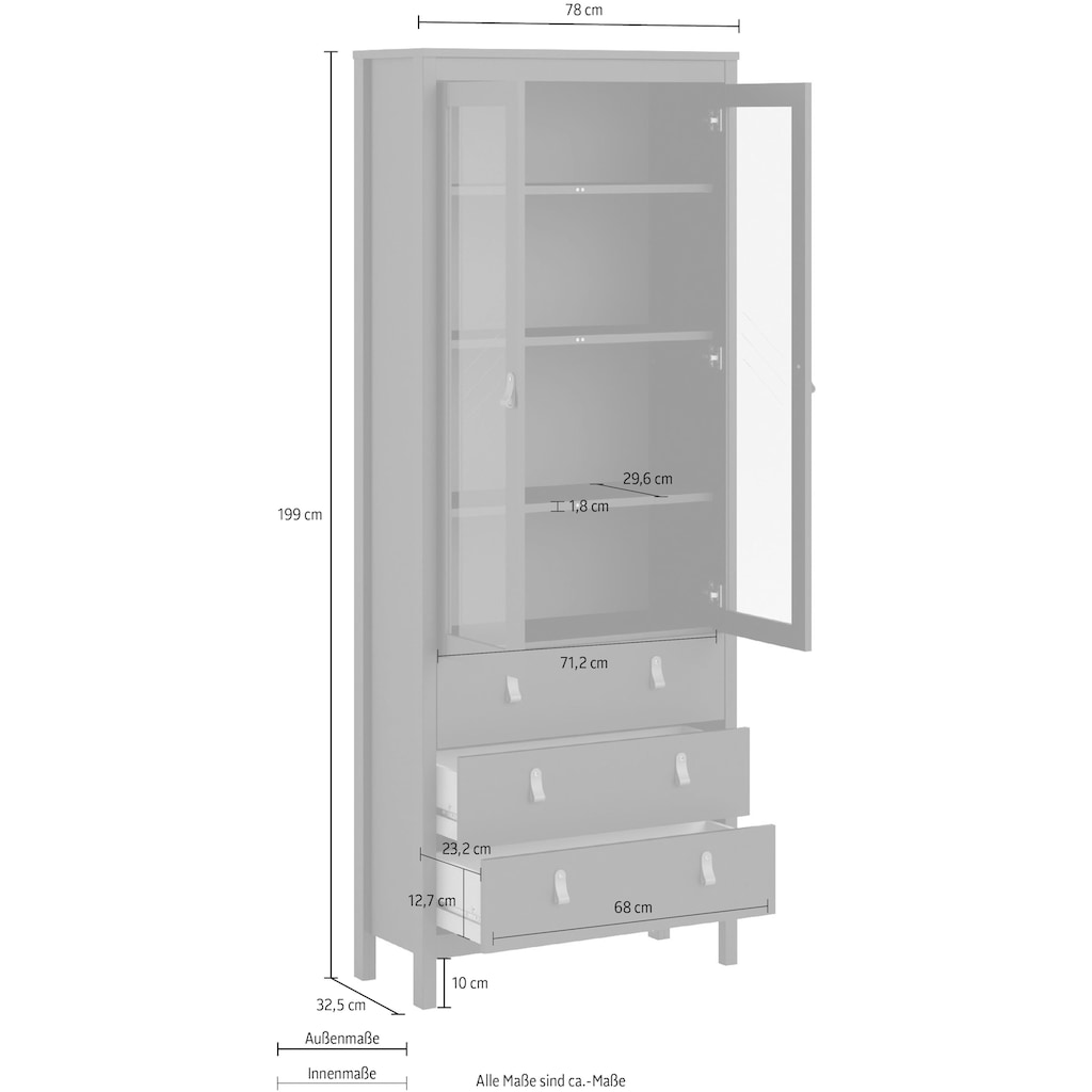 Home affaire Vitrine »Madrid«, pflegeleichte Folienbeschichtung, mit vielen Stauraummöglichkeiten