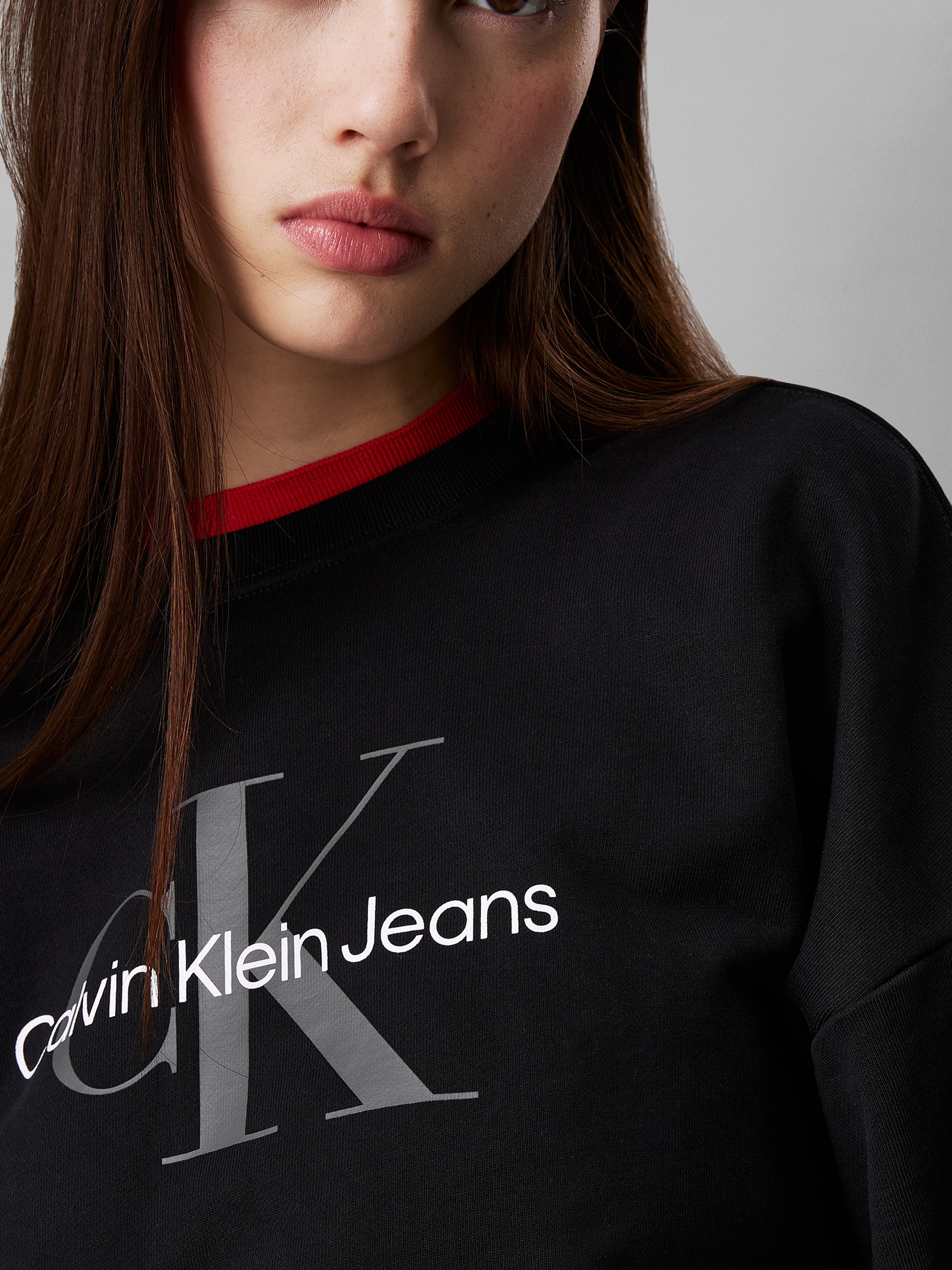 Calvin Klein Jeans Sweatshirt »LS MONOLOGO FRENCH TERRY RLXD CR«, , Logoschriftzug
