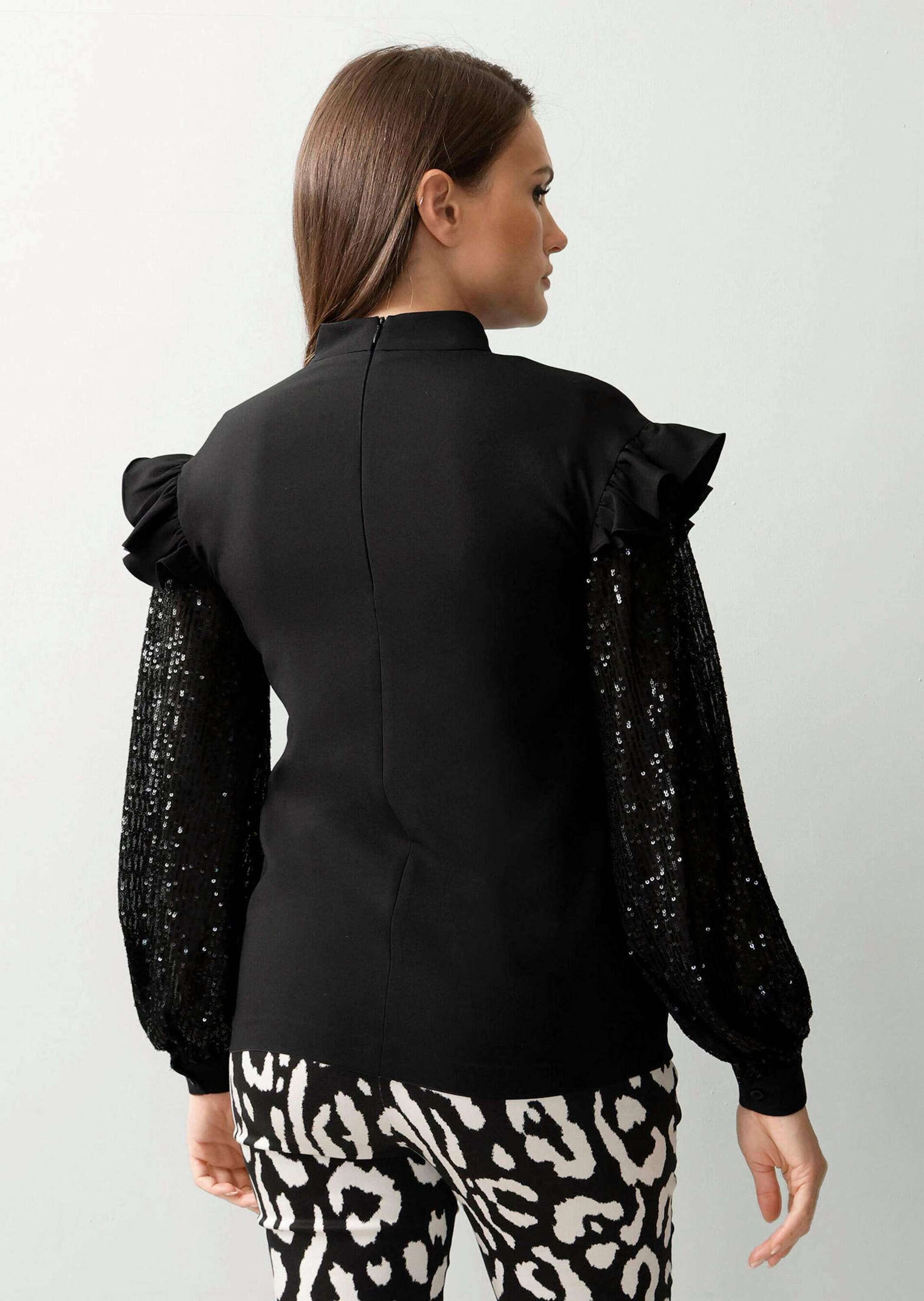 Alba Moda Langarmbluse »Bluse Bluse in angesagtem Materialmix«