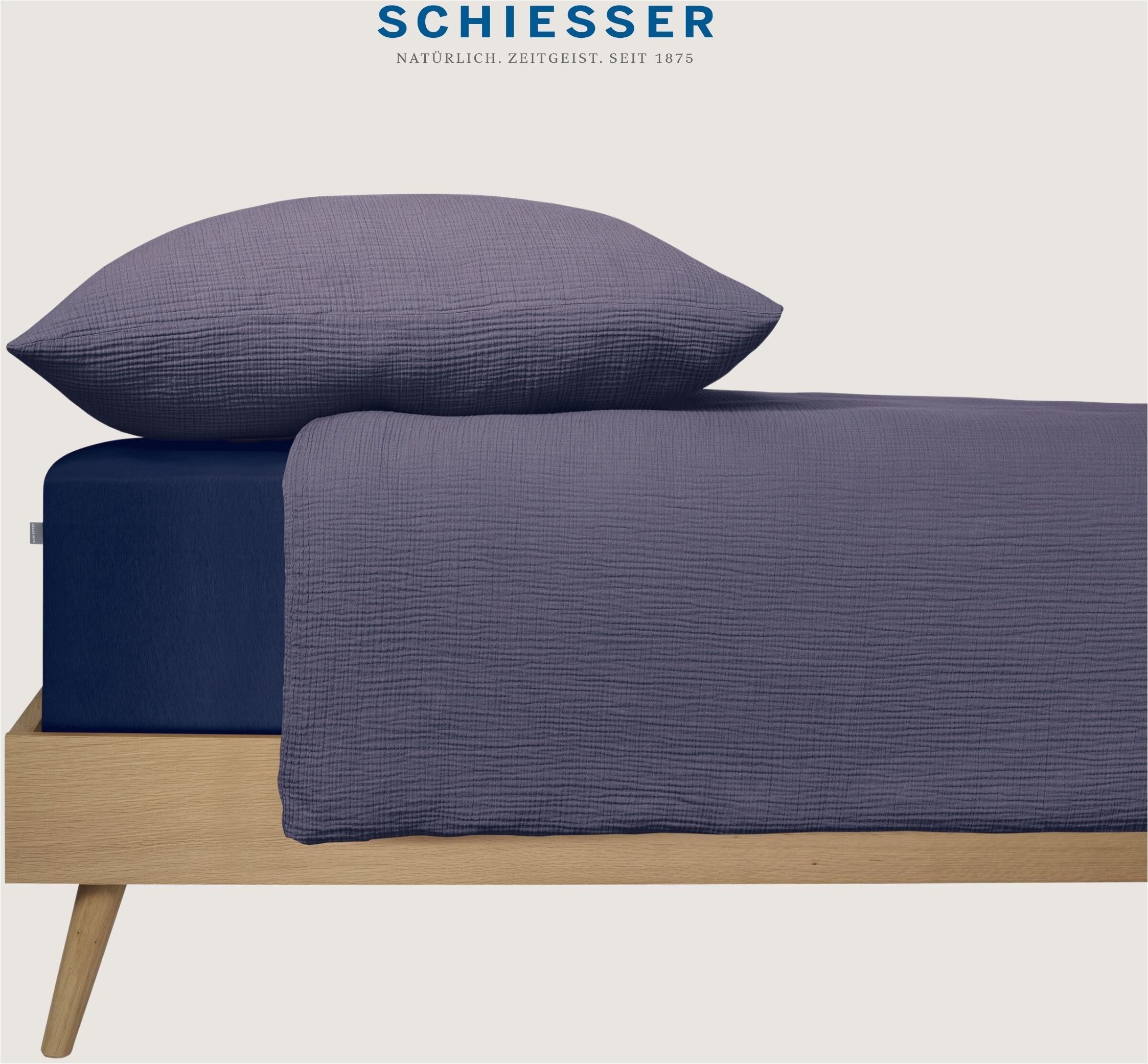 Schiesser Bettwäsche »Molly aus softer Musselin-Qualität in gedeckten, natürlichen Farben«, (2 tlg.), MADE IN GREEN by OEKO-TEX®