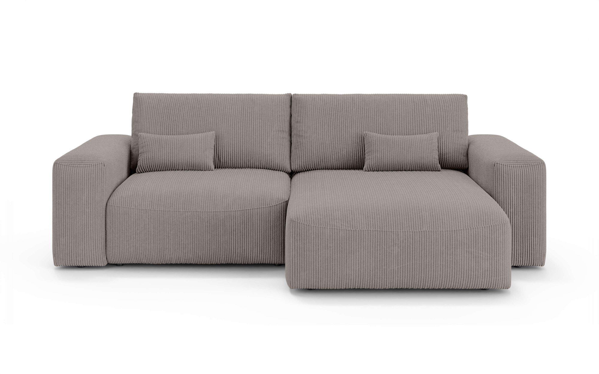 OTTO home Ecksofa »MATTS Schlafsofa mit Bettkasten, Maße B/T/H: 265/159/89 cm«, L-Form mit Recamiere rechts oder links, hoher Sitzkomfort