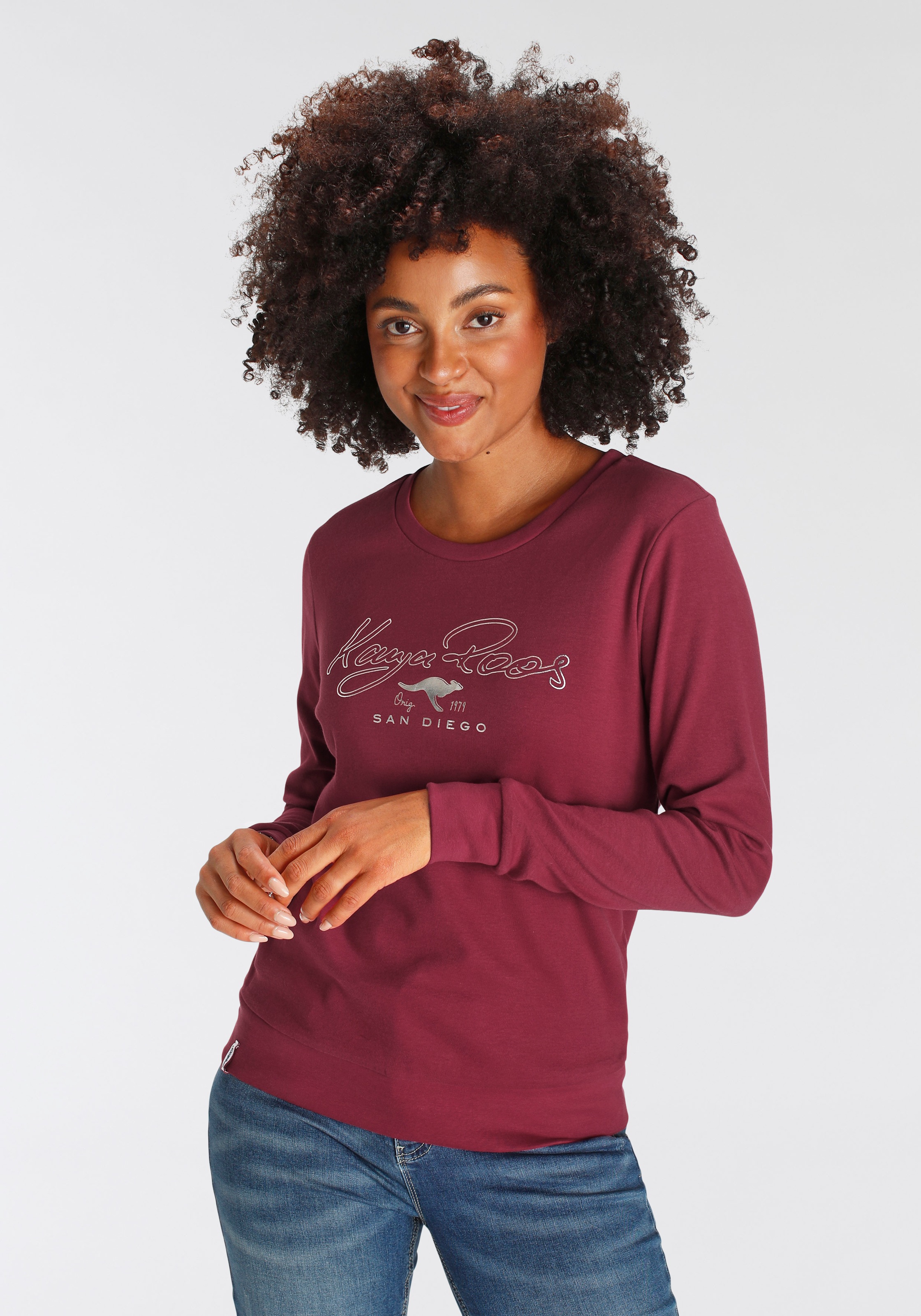 KangaROOS Sweatshirt, Langarm, figurumspielende Passform