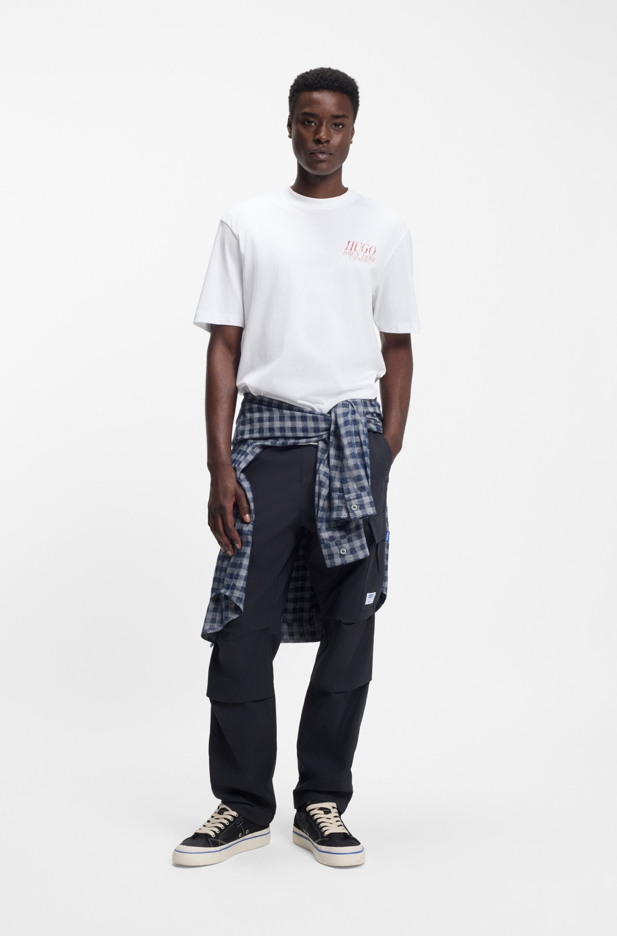 HUGO Blue T-Shirt Regular Fit, Rückdruck, Rundhalsausschnitt