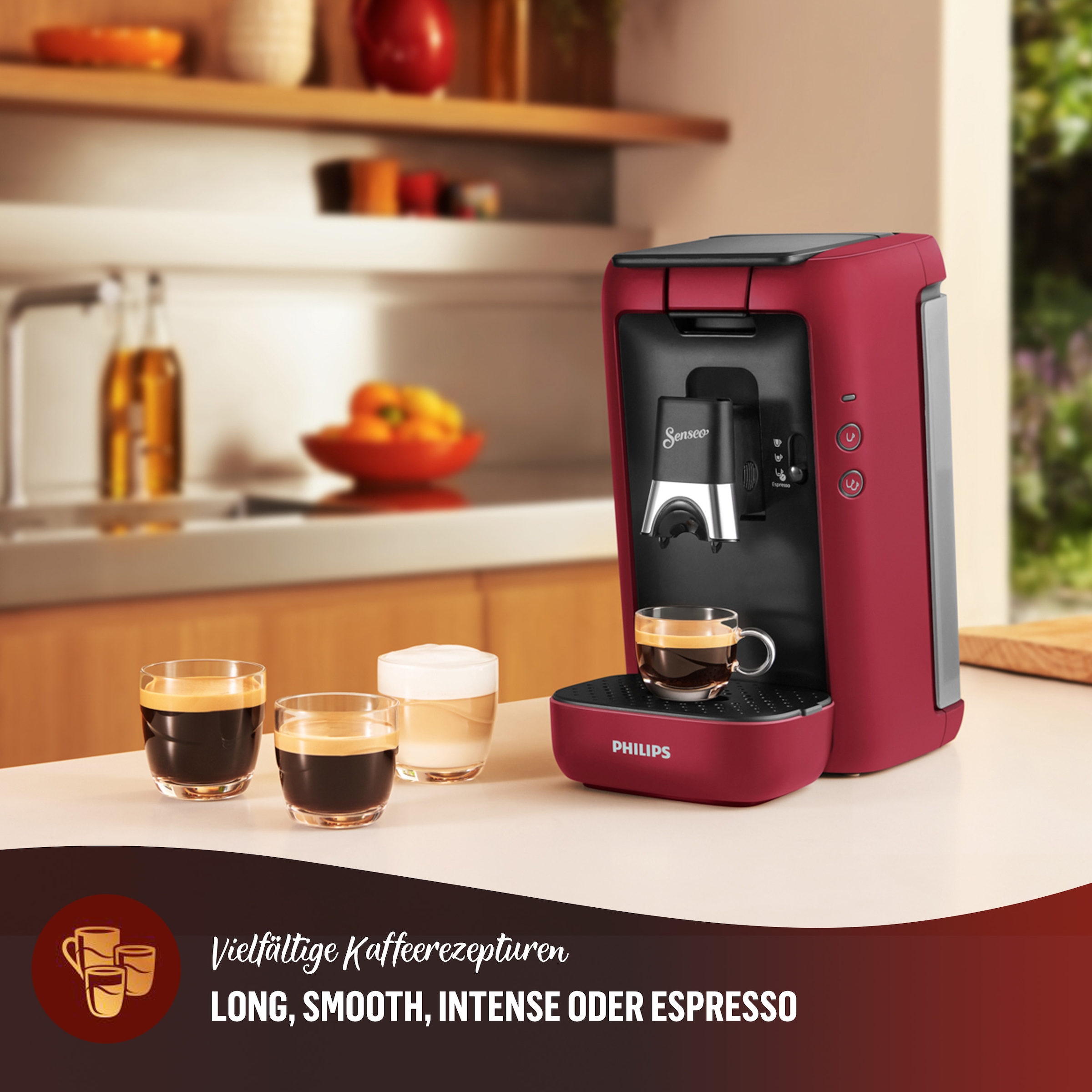 Philips Senseo Kaffeepadmaschine »Maestro CSA260/90, mit drei Kaffee-Einstellungen«, aus 80% rec. Plastik, Memo-Funktion, inkl. Gratis-Zugabe, Wert 14€ UVP