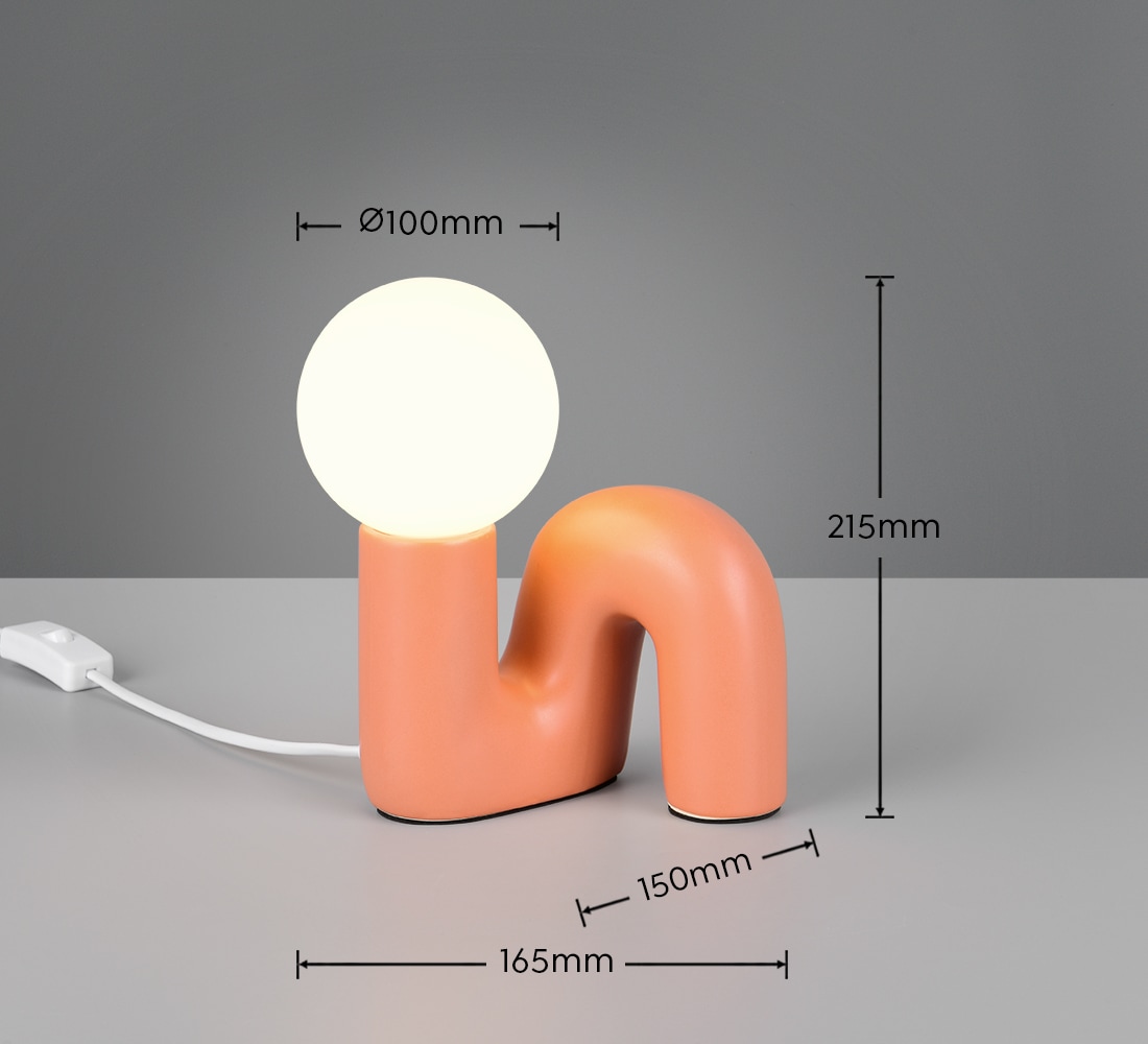 REALITY Leuchten Tischleuchte »QUINN, Keramik Tischlampe m. Glasschirm, Set inkl 2xG9 Leuchtmittel 3W« G9 2 Stk. Warmweiß Design Nachttischlampe, Schreibtischlampe Höhe 22cm, Glas Lampenschirm