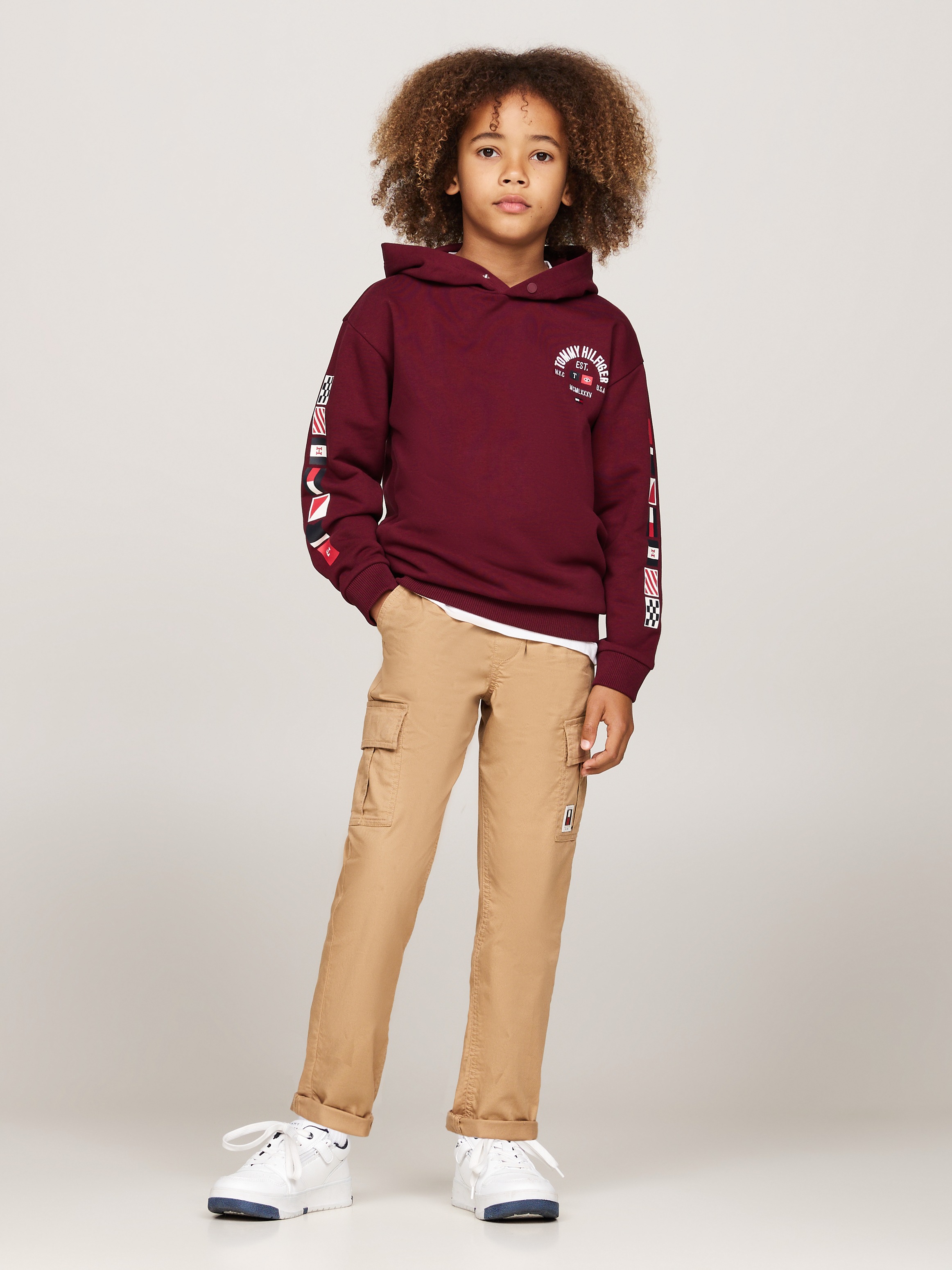 Tommy Hilfiger Cargohose »CARGO PULL ON COTTON PANTS«, mit Logo-Badge, im Cargo-Stil