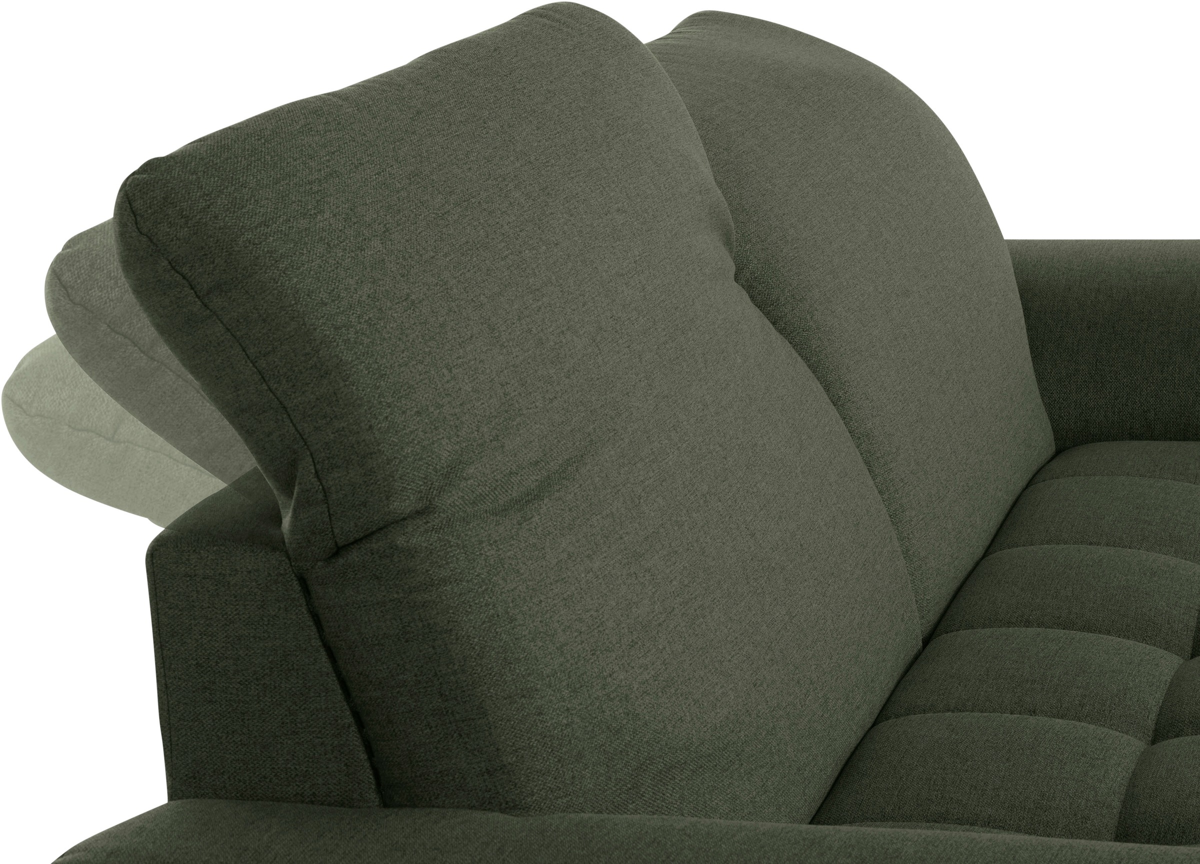 DOMO collection 2,5-Sitzer »Franzi«, wahlweise mit Kopfteilverstellung, inklusive Zierkissen