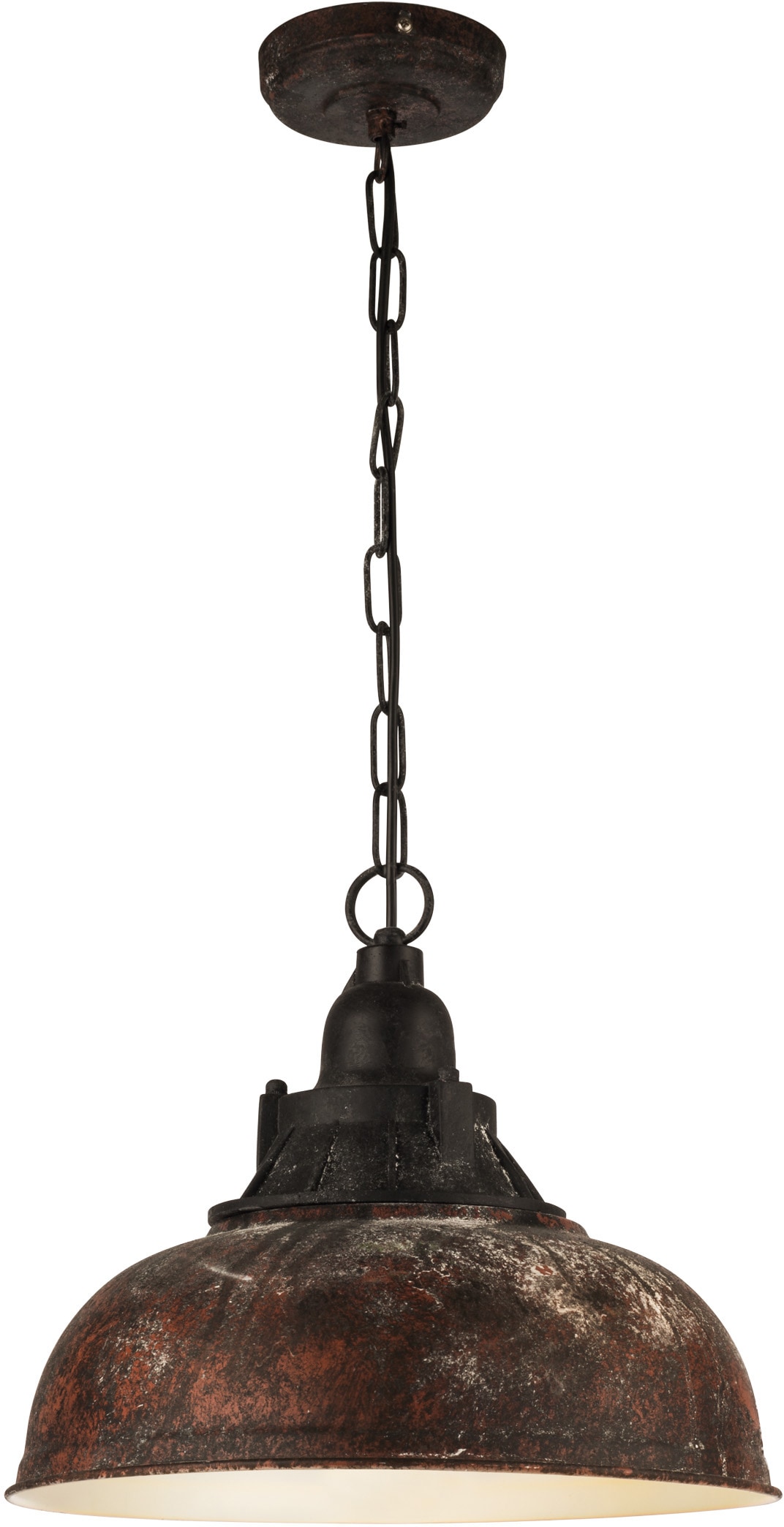 EGLO Hängeleuchte »GRANTHAM 1 Pendellampe, E27, IP20, Stahl, Retro, Esstischlampe, Lampe«, 1 flammig, Leuchtmittel E27 | ohne Leuchtmittel, Hängeleuchte, H110 x Ø37 cm, antik-braun, beige, 1X60W exkl.