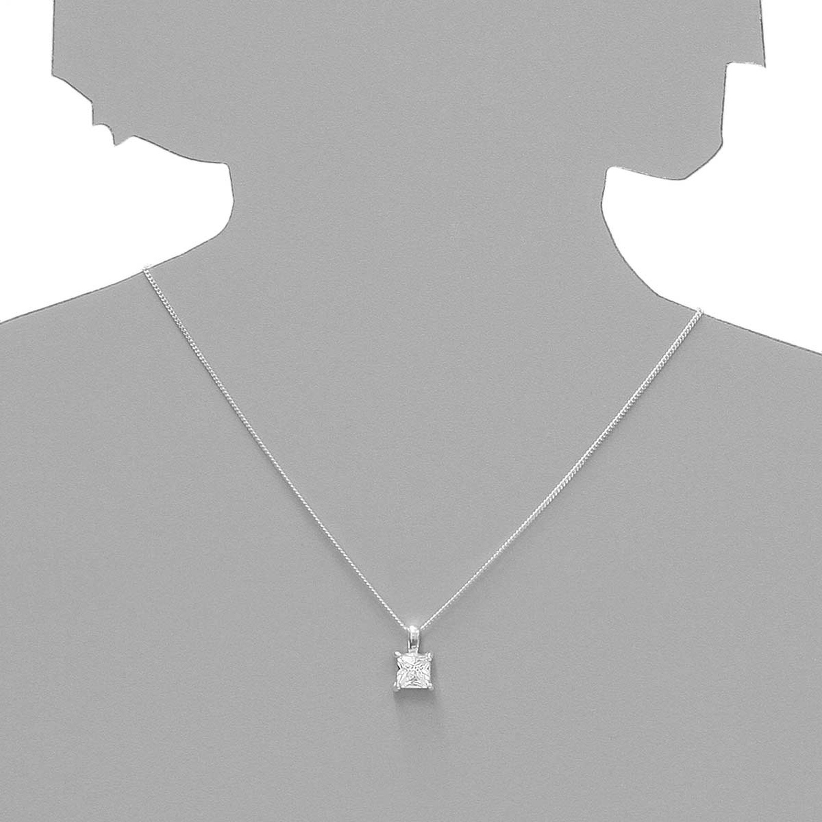 OSTSEE-SCHMUCK Kettenanhänger »- Folina 8 x 8 mm - Silber 925/000 - Zirkonia«